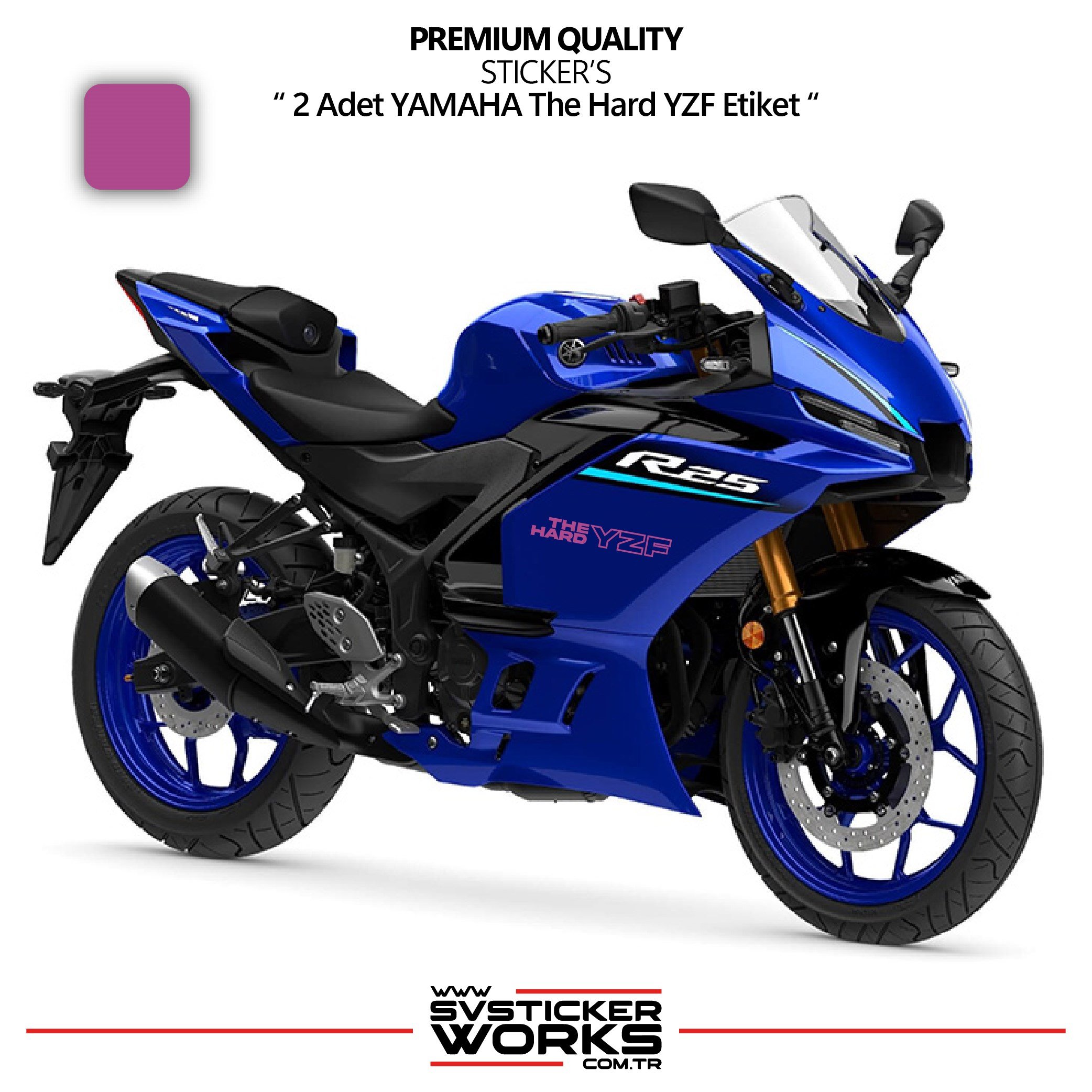 SVSTICKERWORKSYAMAHA The Hard YZF Sticker Yüksek Kalite Folyo 2 Adet Sticker EtiketYAMAHA The Hard YZF Sticker Yüksek Kalite Folyo 2 Adet Sticker EtiketR25 2025