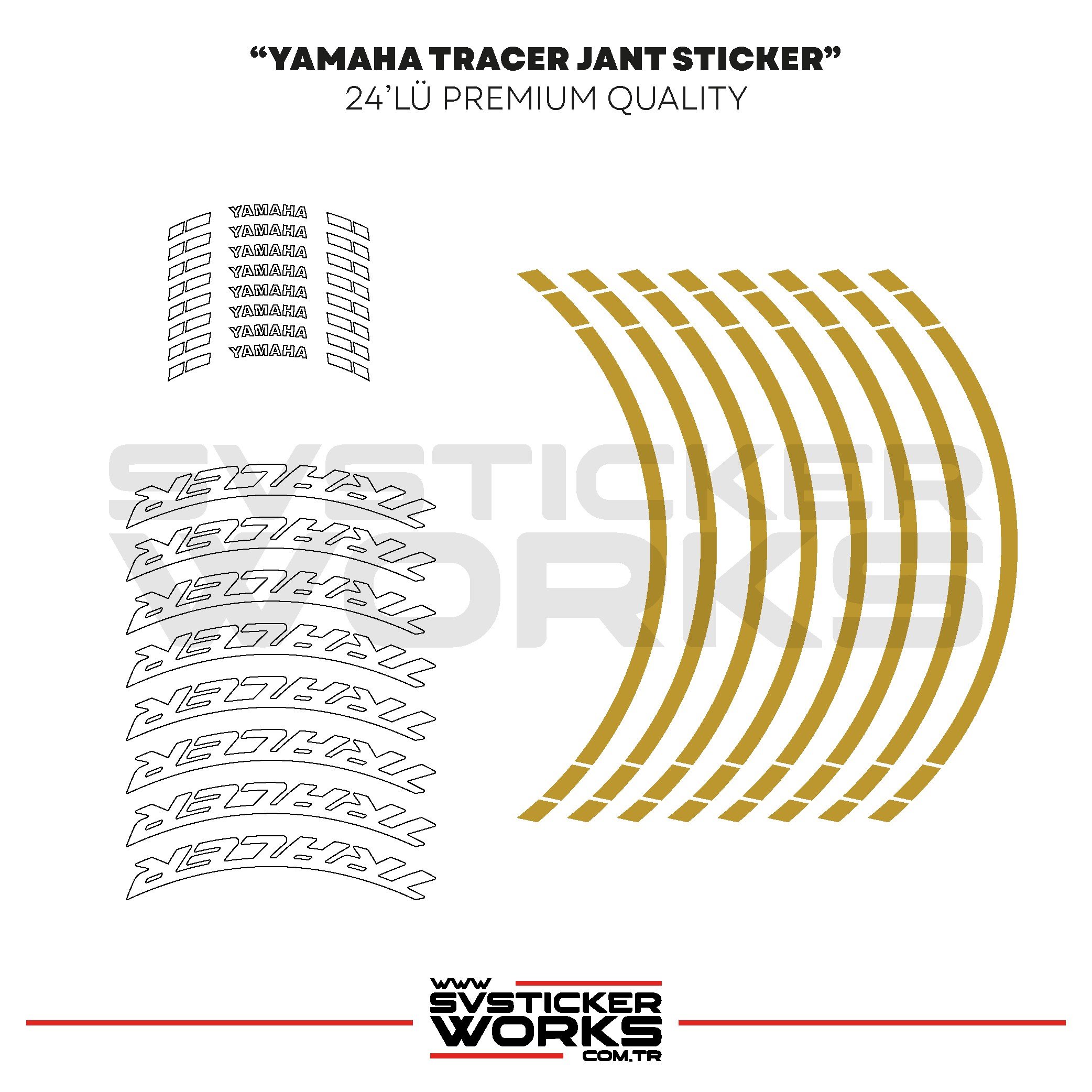 SVSTICKERWORKSYamaha Tracer Jant Sticker Seti Yüksek Kalite 24Lü Jant SetYamaha Tracer Jant Sticker Seti Yüksek Kalite 24Lü Jant Set