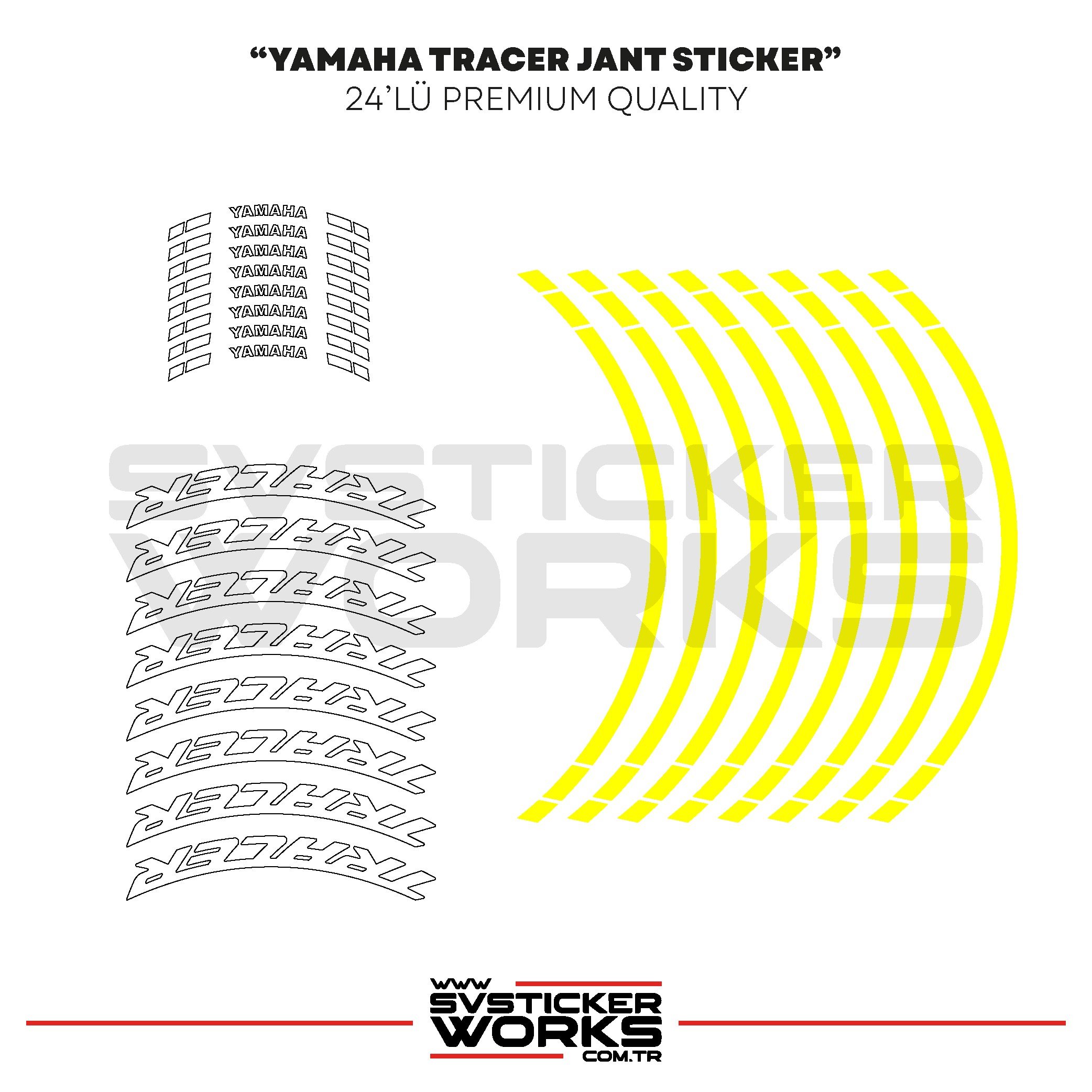 SVSTICKERWORKSYamaha Tracer Jant Sticker Seti Yüksek Kalite 24Lü Jant SetYamaha Tracer Jant Sticker Seti Yüksek Kalite 24Lü Jant Set