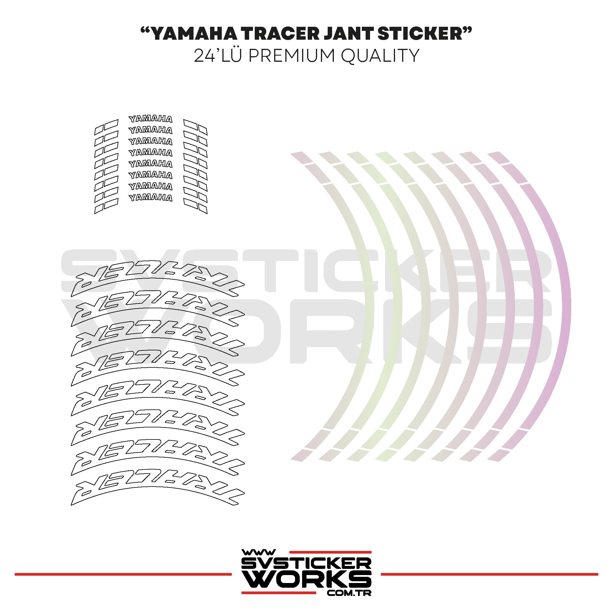 SVSTICKERWORKSYamaha Tracer Jant Sticker Seti Yüksek Kalite 24Lü Jant SetYamaha Tracer Jant Sticker Seti Yüksek Kalite 24Lü Jant Set