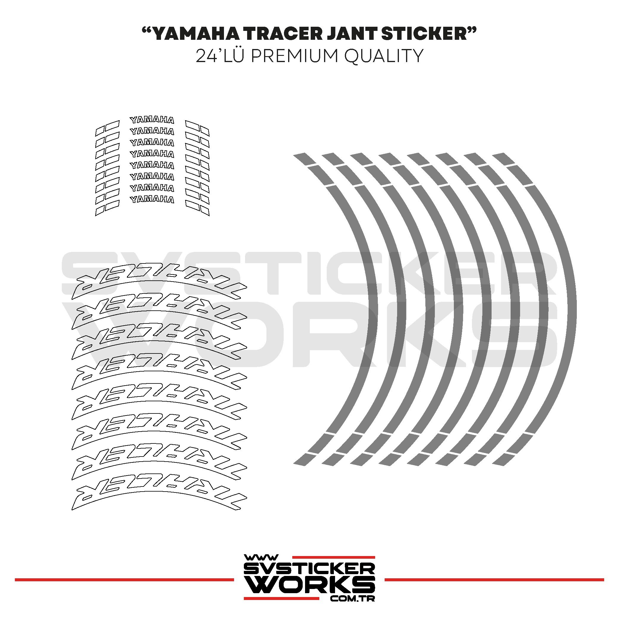 SVSTICKERWORKSYamaha Tracer Jant Sticker Seti Yüksek Kalite 24Lü Jant SetYamaha Tracer Jant Sticker Seti Yüksek Kalite 24Lü Jant Set