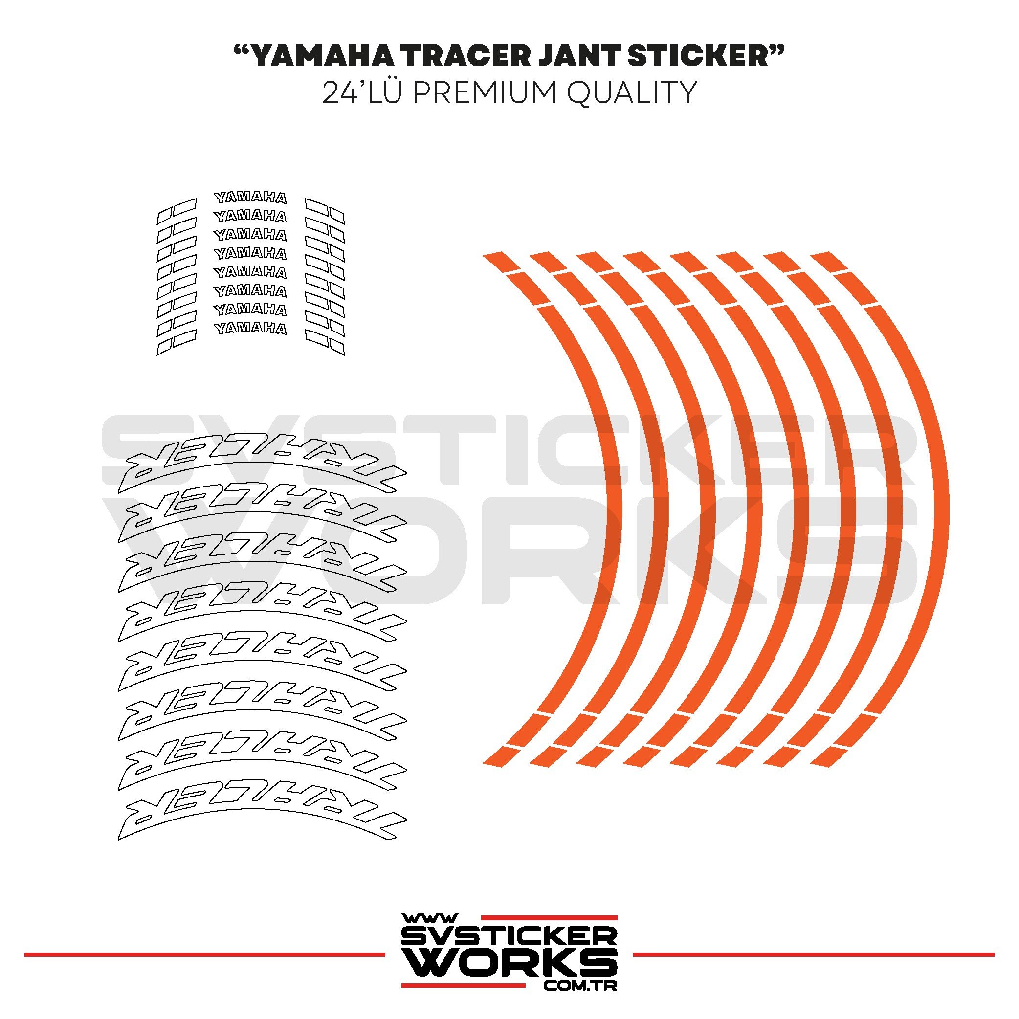 SVSTICKERWORKSYamaha Tracer Jant Sticker Seti Yüksek Kalite 24Lü Jant SetYamaha Tracer Jant Sticker Seti Yüksek Kalite 24Lü Jant Set