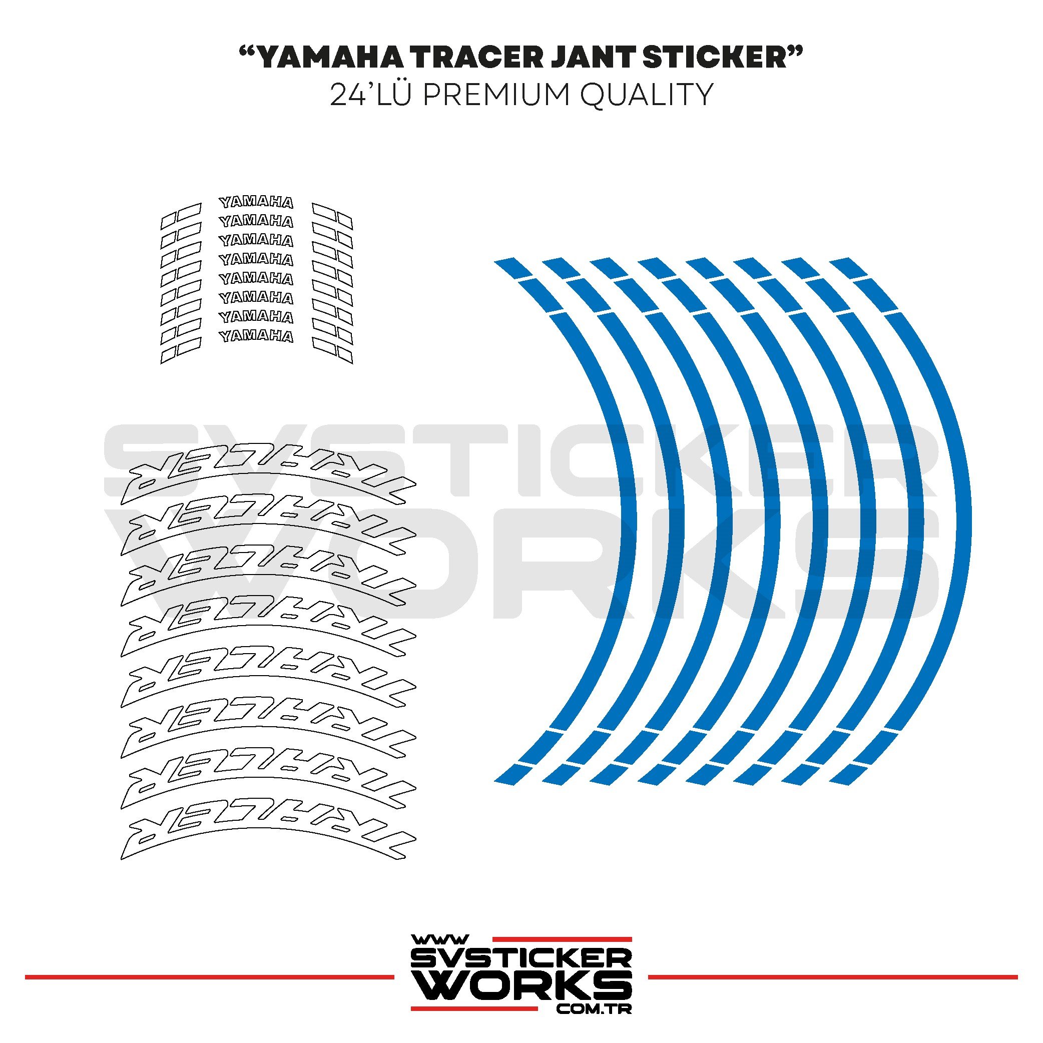 SVSTICKERWORKSYamaha Tracer Jant Sticker Seti Yüksek Kalite 24Lü Jant SetYamaha Tracer Jant Sticker Seti Yüksek Kalite 24Lü Jant Set