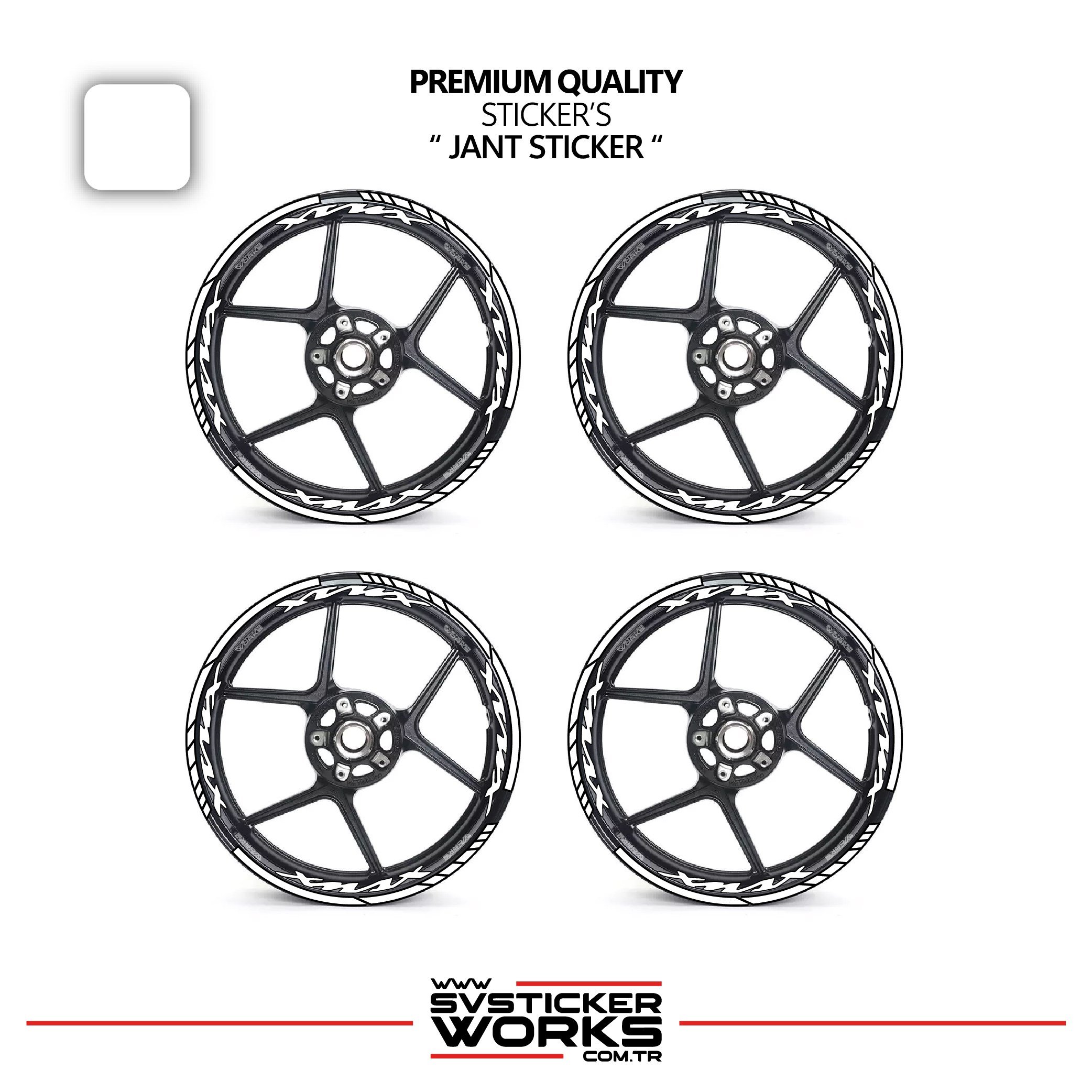 SVSTICKERWORKSYamaha XMAX Jant Sticker Ve İç Yazı Basklı Etiket Sticker Modeli Premium KaliteYamaha XMAX Jant Sticker Ve İç Yazı Basklı Etiket Sticker Modeli Premium KaliteJant Sticker