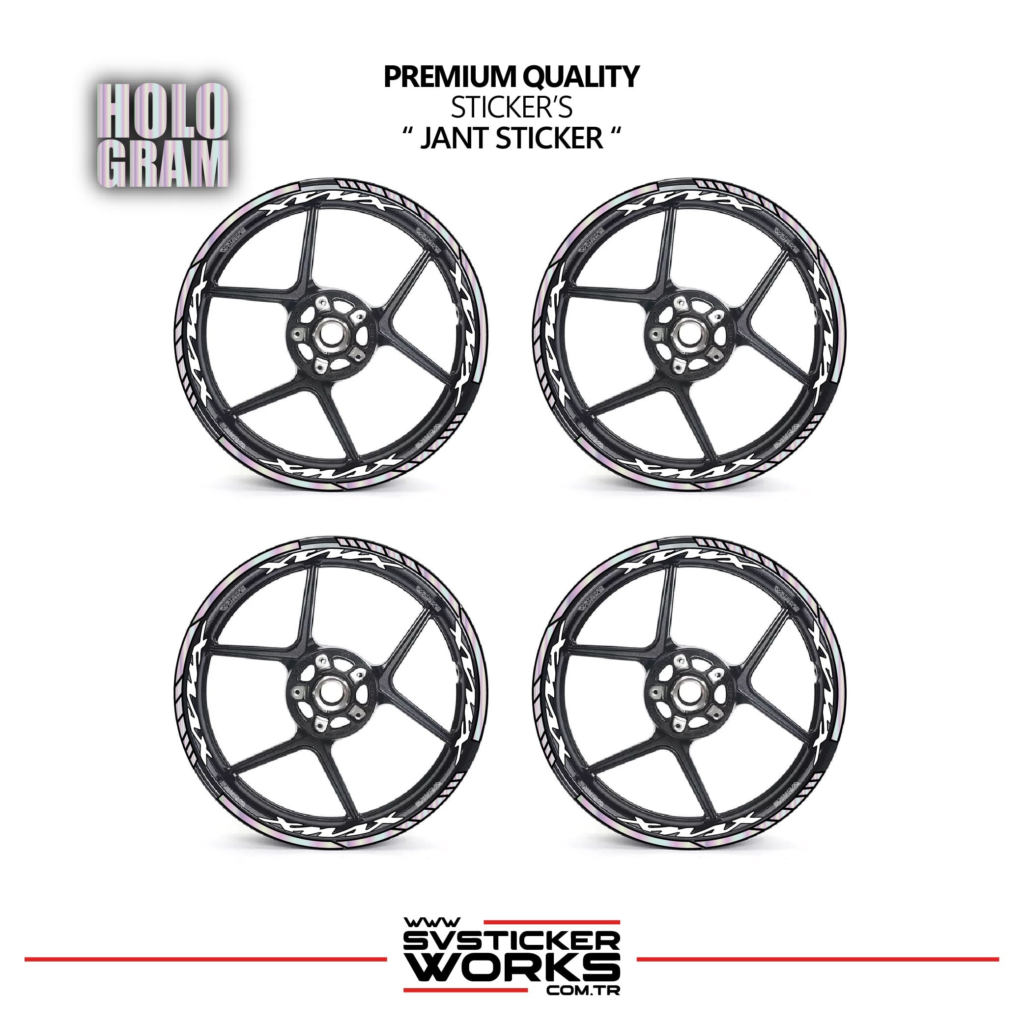 SVSTICKERWORKSYamaha XMAX Jant Sticker Ve İç Yazı Basklı Etiket Sticker Modeli Premium KaliteYamaha XMAX Jant Sticker Ve İç Yazı Basklı Etiket Sticker Modeli Premium KaliteJant Sticker