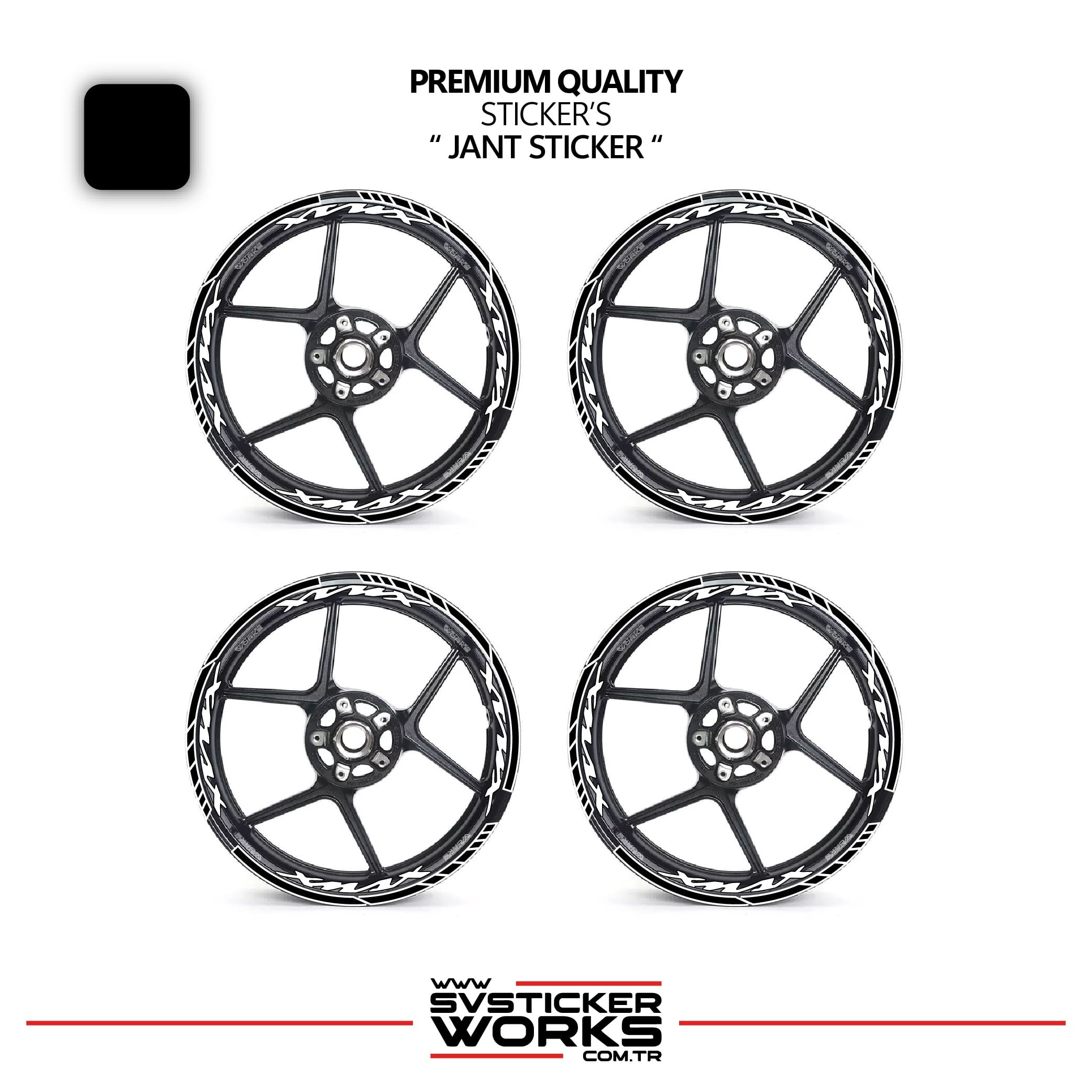 SVSTICKERWORKSYamaha XMAX Jant Sticker Ve İç Yazı Basklı Etiket Sticker Modeli Premium KaliteYamaha XMAX Jant Sticker Ve İç Yazı Basklı Etiket Sticker Modeli Premium KaliteJant Sticker
