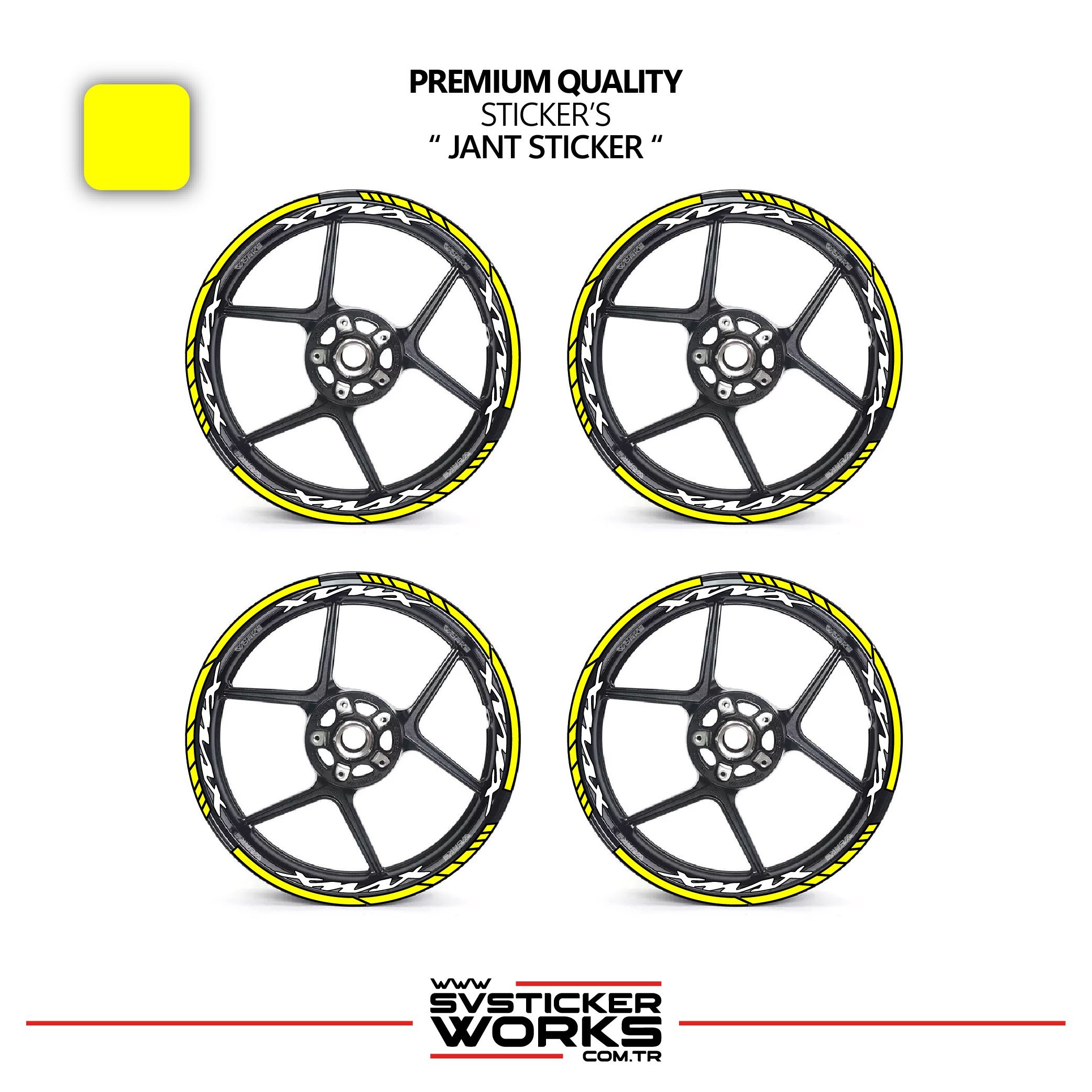 SVSTICKERWORKSYamaha XMAX Jant Sticker Ve İç Yazı Basklı Etiket Sticker Modeli Premium KaliteYamaha XMAX Jant Sticker Ve İç Yazı Basklı Etiket Sticker Modeli Premium KaliteJant Sticker