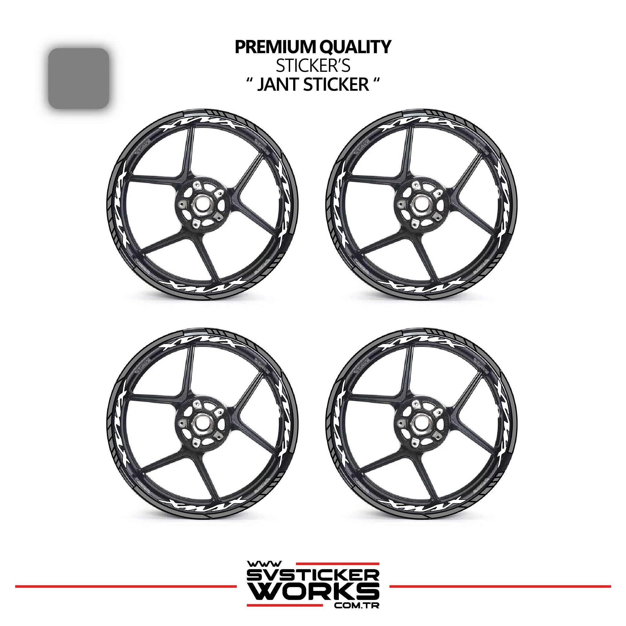 SVSTICKERWORKSYamaha XMAX Jant Sticker Ve İç Yazı Basklı Etiket Sticker Modeli Premium KaliteYamaha XMAX Jant Sticker Ve İç Yazı Basklı Etiket Sticker Modeli Premium KaliteJant Sticker