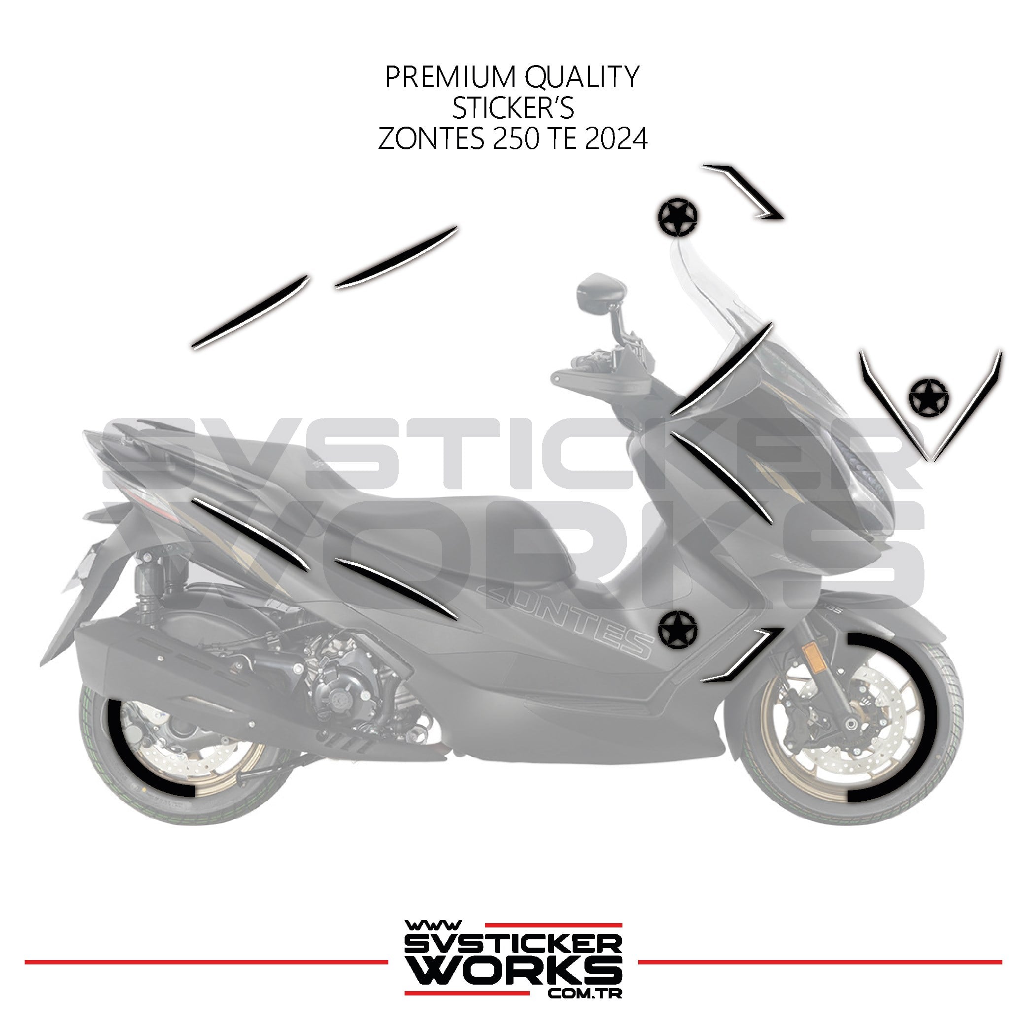 SVSTICKERWORKSZONTES 250 TE Sticker Kaplama Set Full Kit Parçalı Etiket Sticker Modeli SiyahZONTES 250 TE Sticker Kaplama Set Full Kit Parçalı Etiket Sticker Modeli SiyahZontes