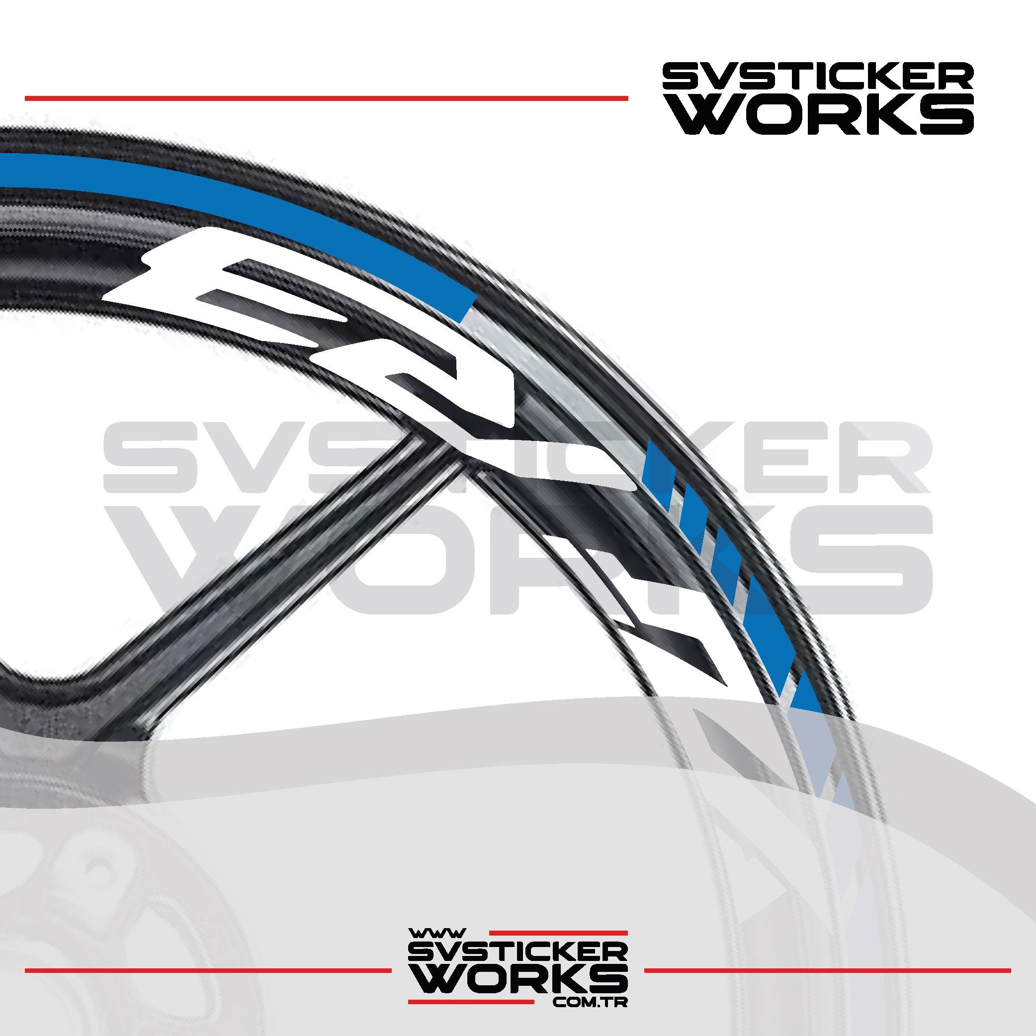 Yamaha YZF-R3 Yazılı Jant Sticker Dış Ve İç Set Sticker Jant Şeridi