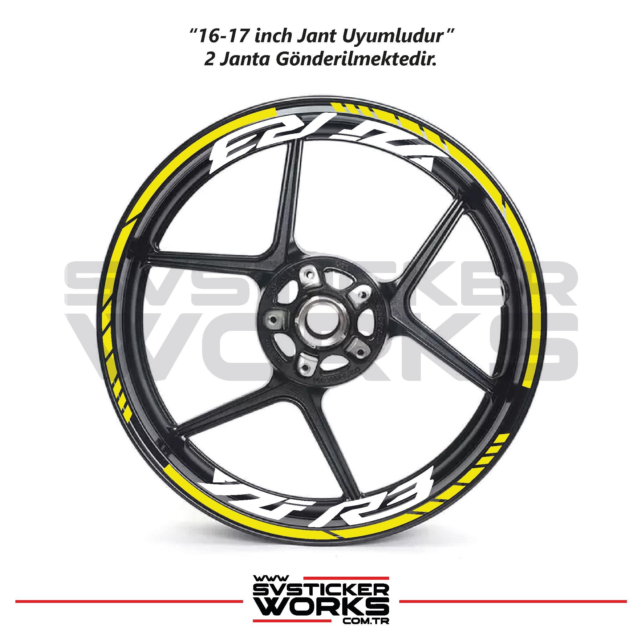 Yamaha YZF-R3 Yazılı Jant Sticker Dış Ve İç Set Sticker Jant Şeridi