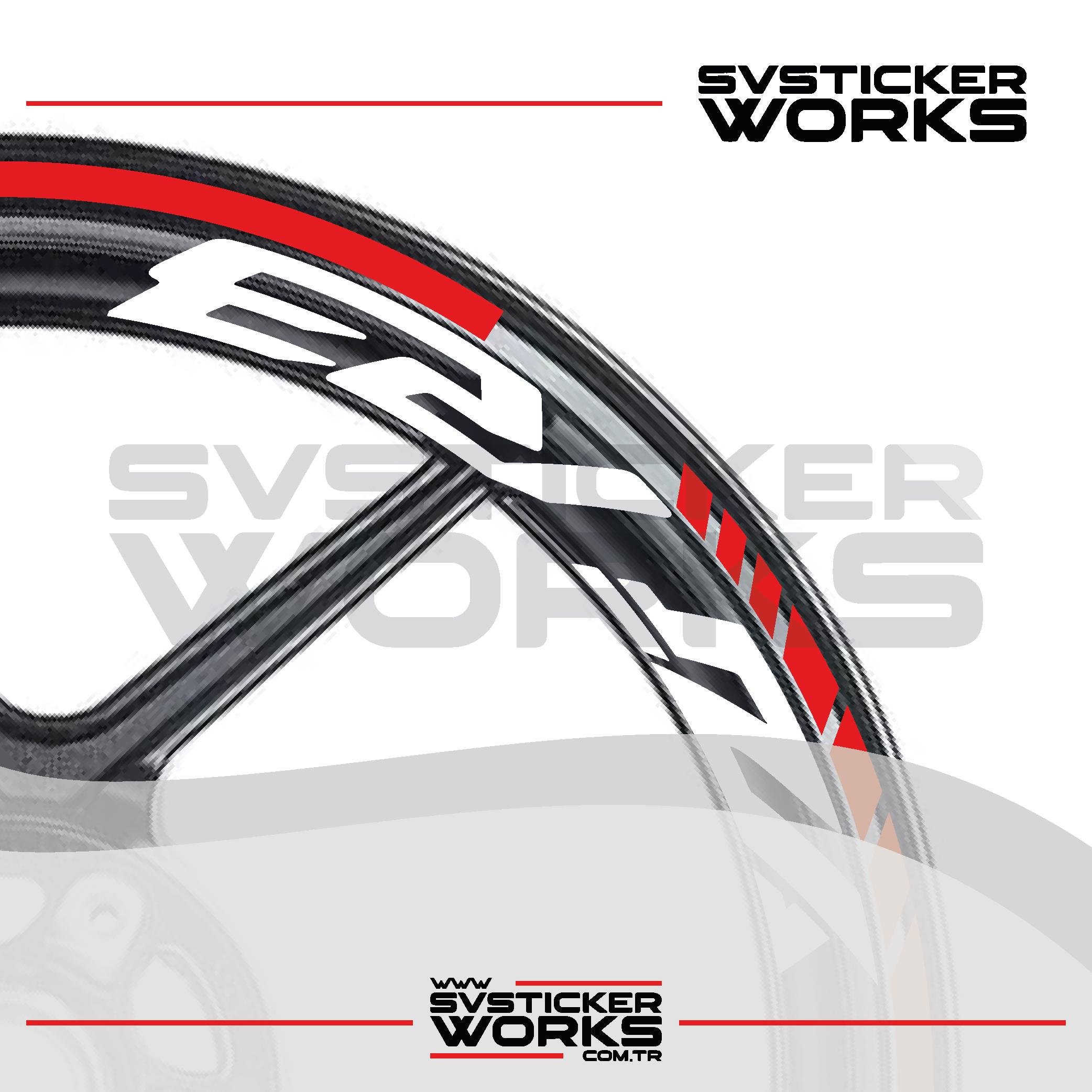 Yamaha YZF-R3 Yazılı Jant Sticker Dış Ve İç Set Sticker Jant Şeridi