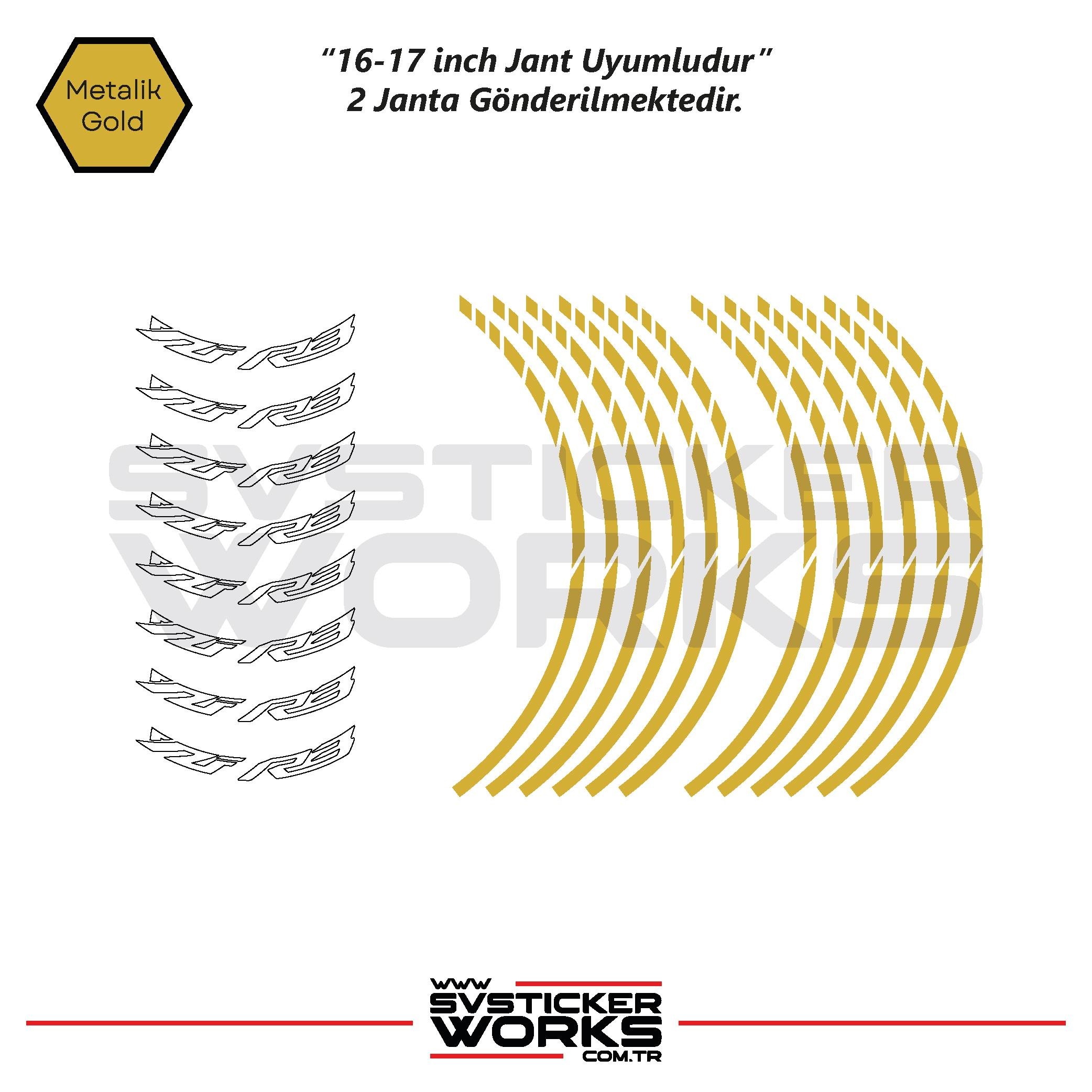 Yamaha YZF-R3 Yazılı Jant Sticker Dış Ve İç Set Sticker Jant Şeridi