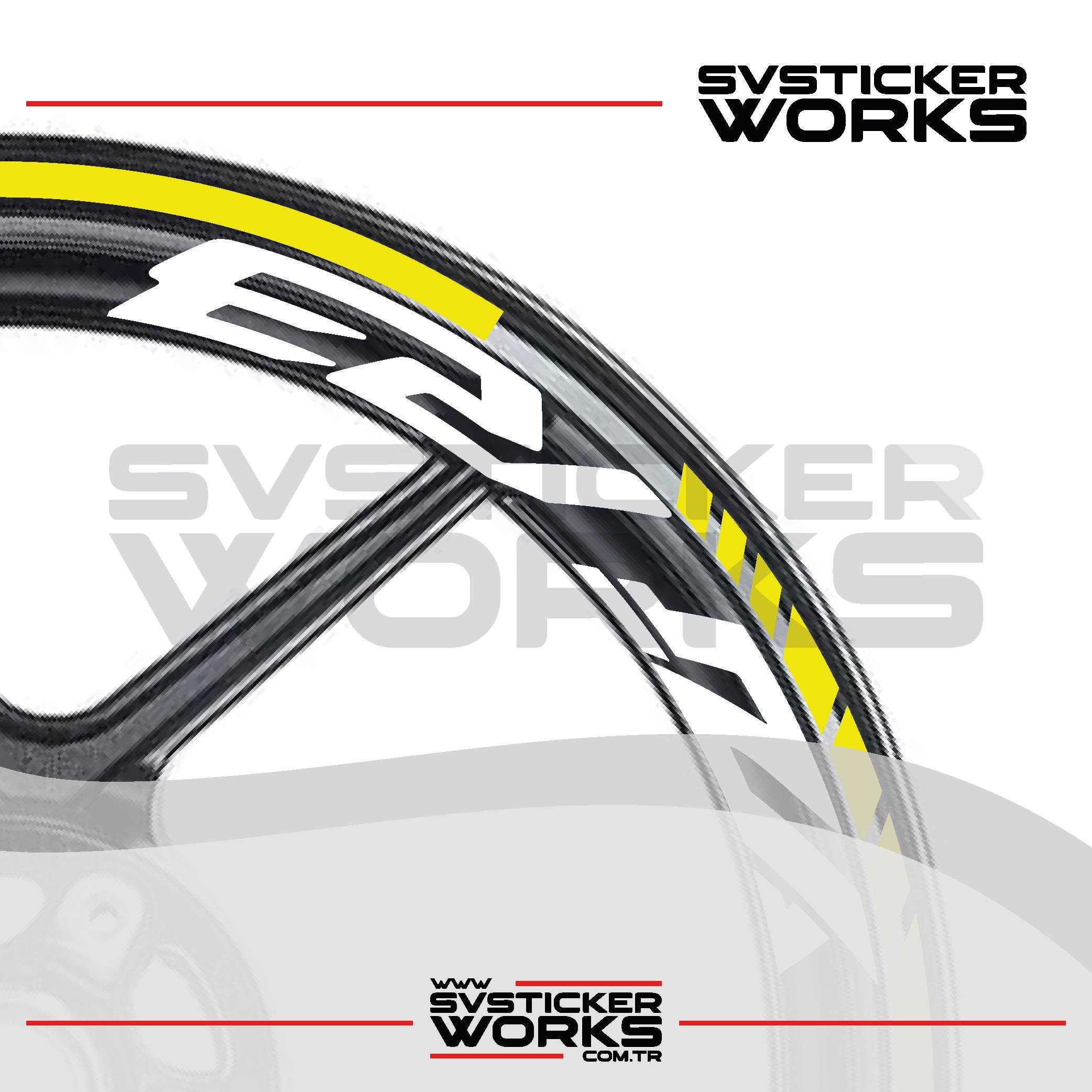 Yamaha YZF-R3 Yazılı Jant Sticker Dış Ve İç Set Sticker Jant Şeridi