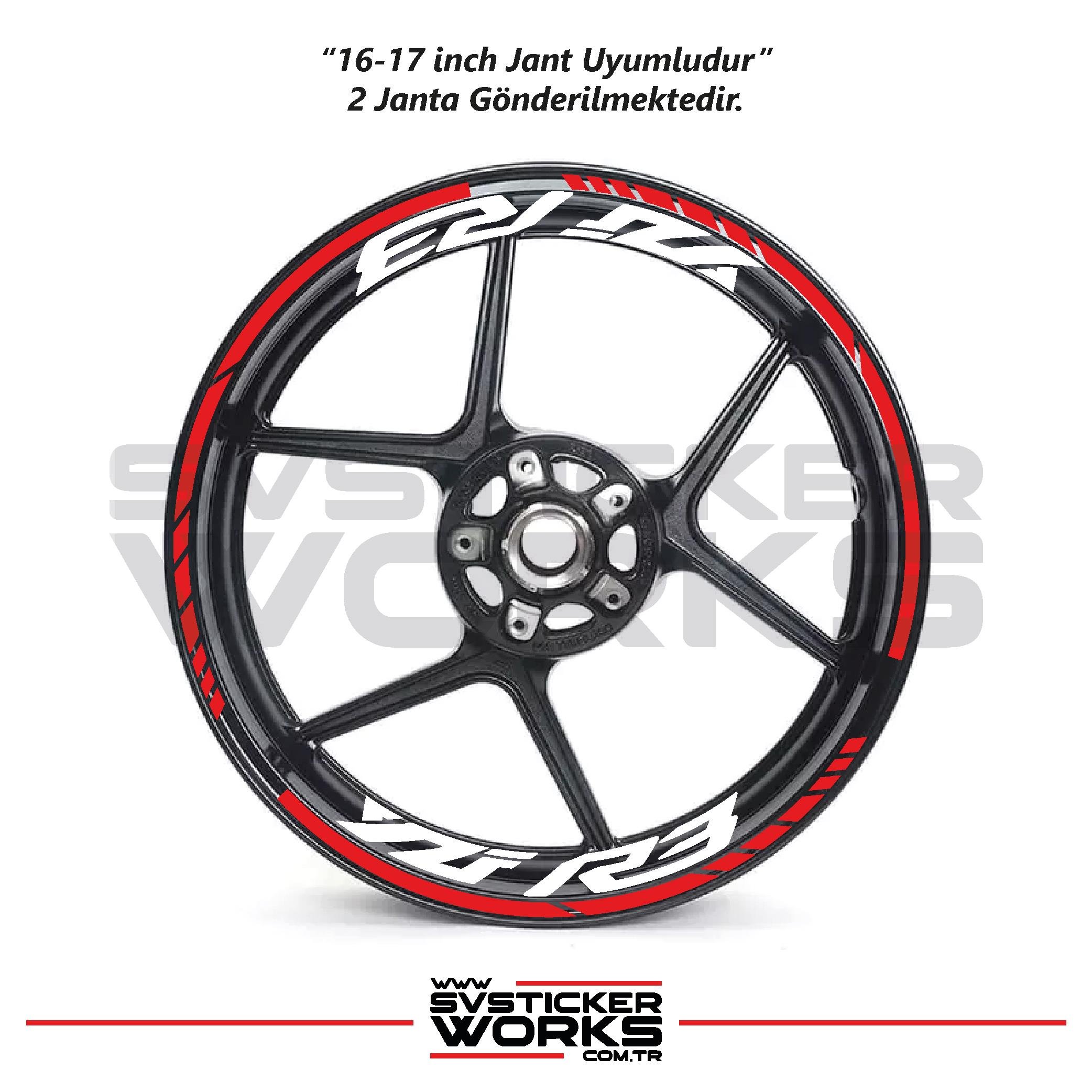 Yamaha YZF-R3 Yazılı Jant Sticker Dış Ve İç Set Sticker Jant Şeridi