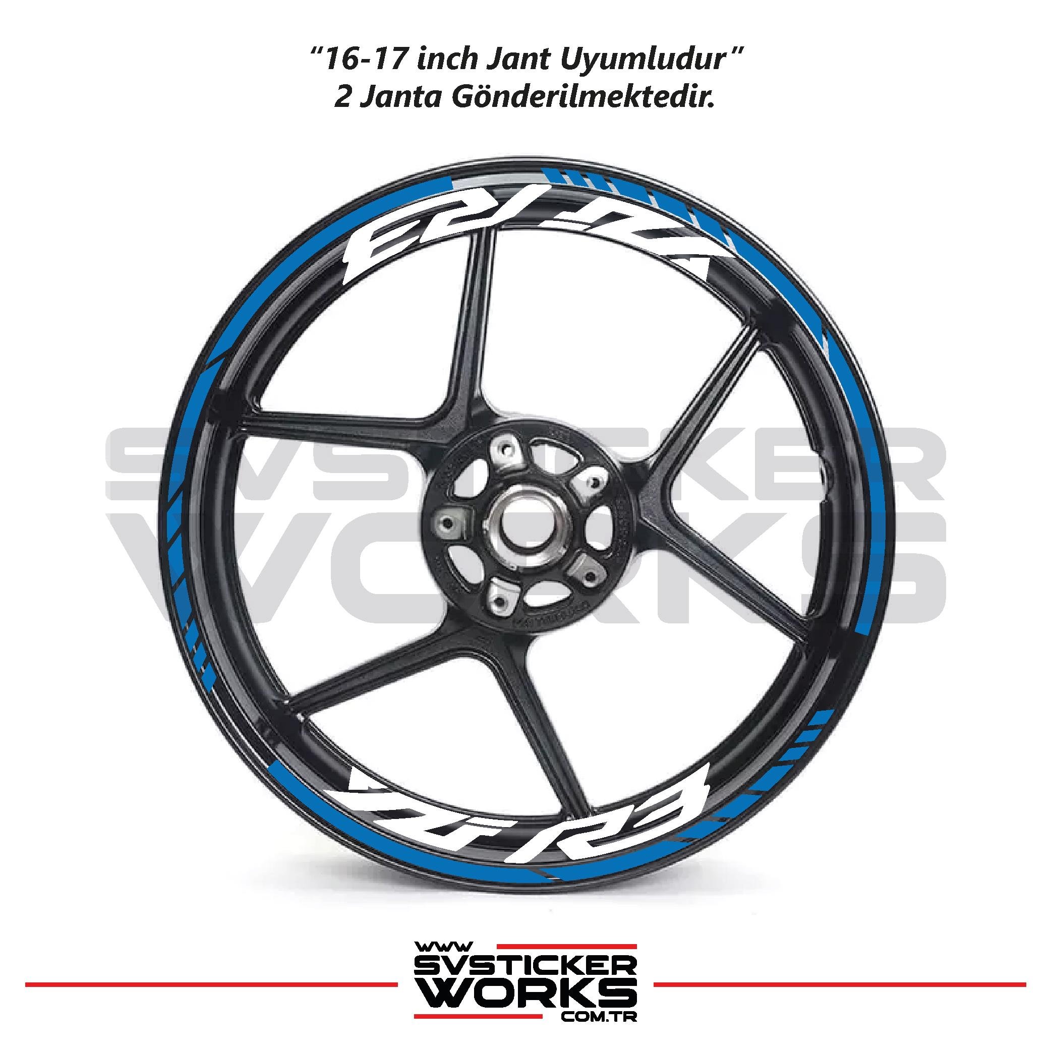 Yamaha YZF-R3 Yazılı Jant Sticker Dış Ve İç Set Sticker Jant Şeridi