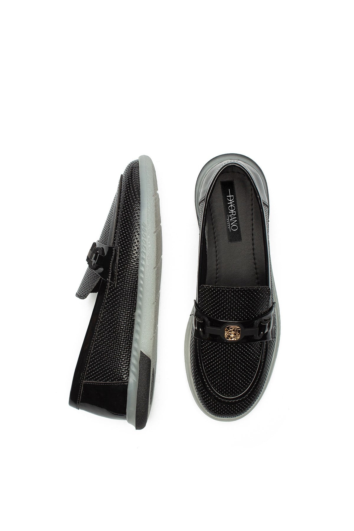 Kadın İğne Baskılı Günlük Loafer Makosen Casual Rugan Ayakkabı 12110