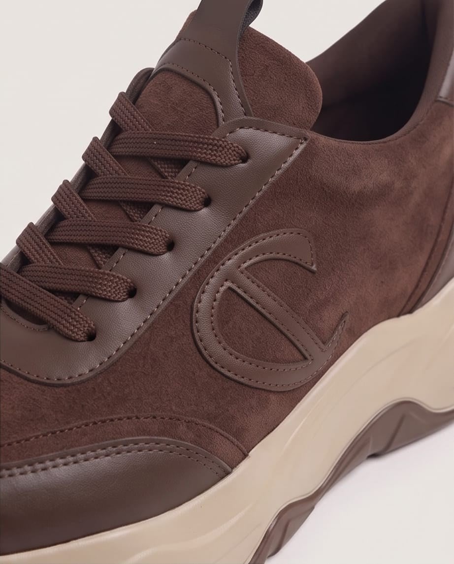 Kadın Kahve Kalın Taban Bağcıklı Rahat Günlük Spor Yürüyüş Ayakkabı Sneaker