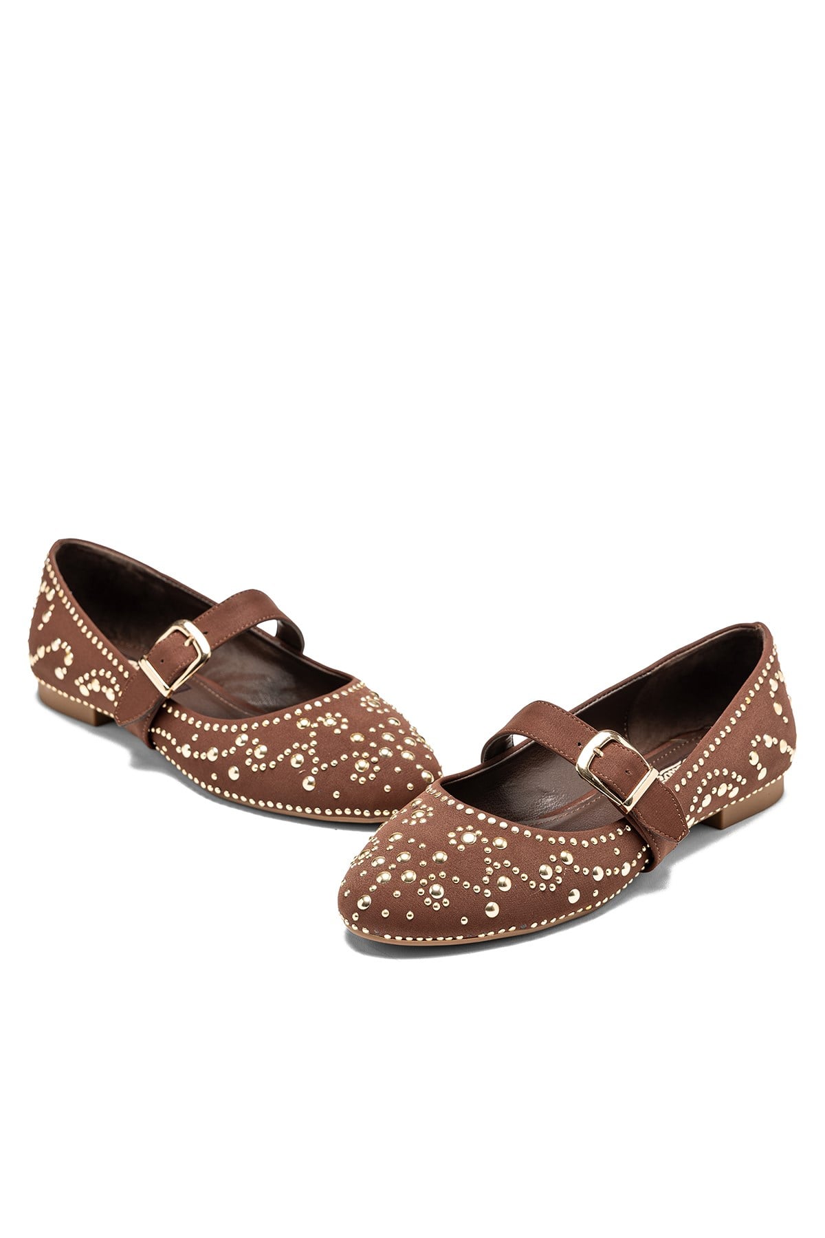 Kadın Kaymaz Taban Trok Detaylı Bantlı Gündelik Babet Ayakkabı 19030