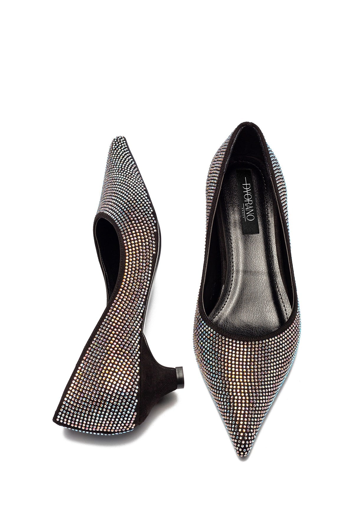 Taşlı Kadın Stiletto Abiye Taş İşlemeli Sivri Burun Kapalı Kısa Topuklu Ayakkabı 166