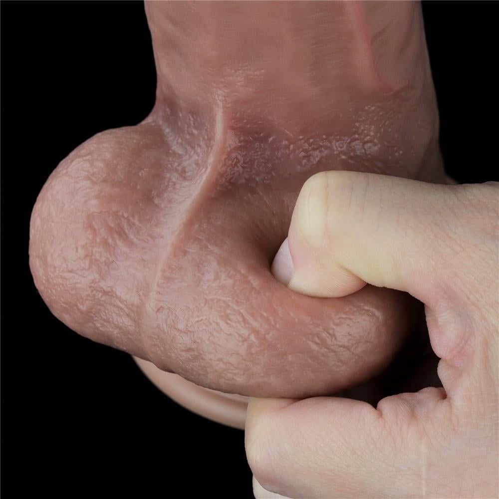 10,5'' Çift Katmanlı Platin Silikon Dildo