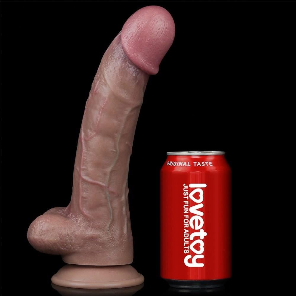 10,5'' Çift Katmanlı Platin Silikon Dildo