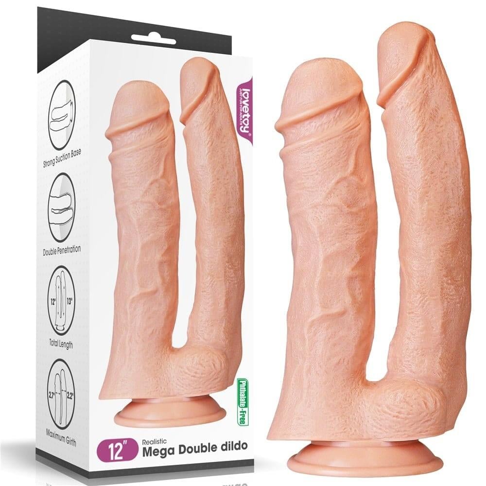 12'' Gerçekçi Mega Çift Yapay Penis
