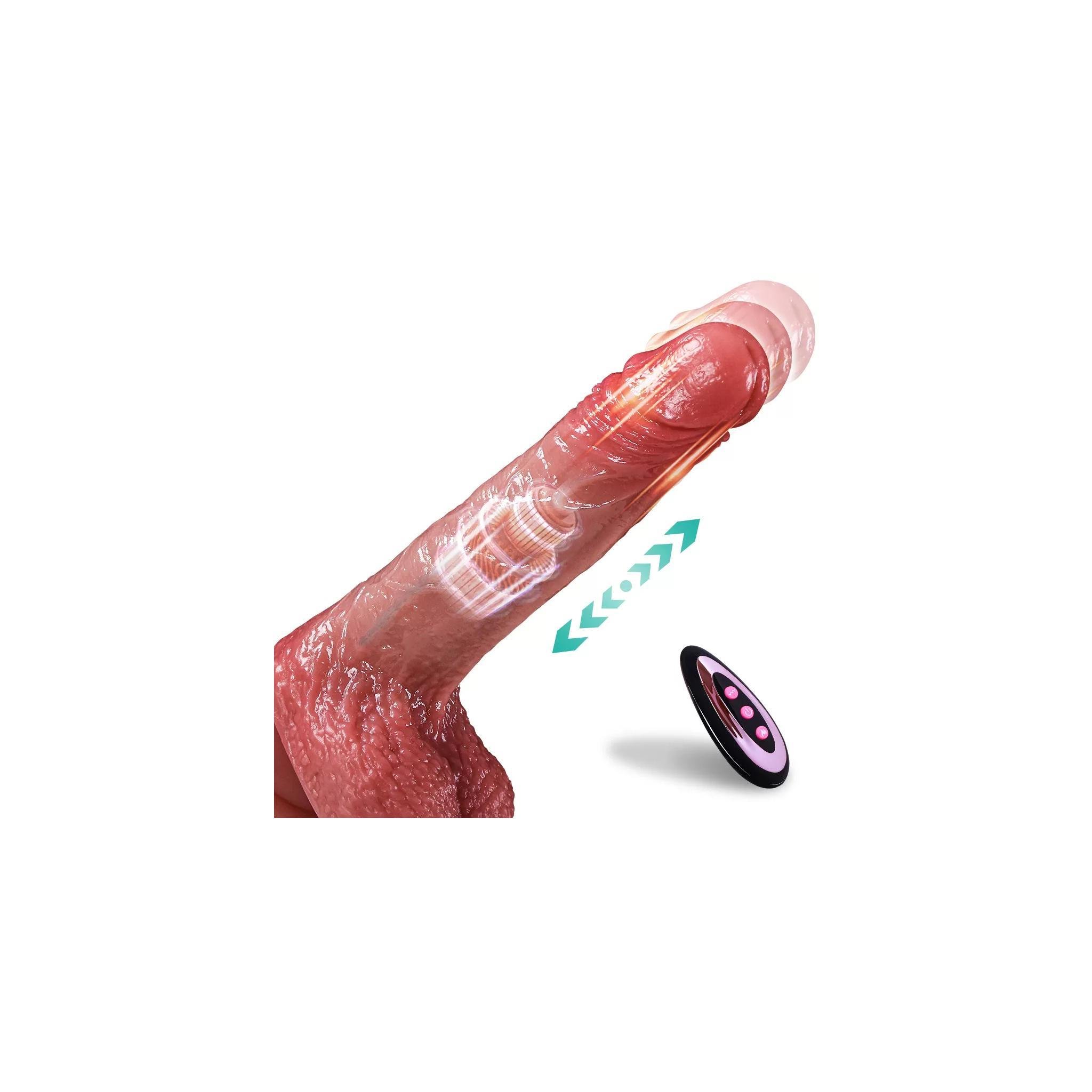 Louis - Isıtmalı İleri Geri Hareketli ve Rotasyonlu Gerçekçi Damarlı Yapay Penis Vibrator