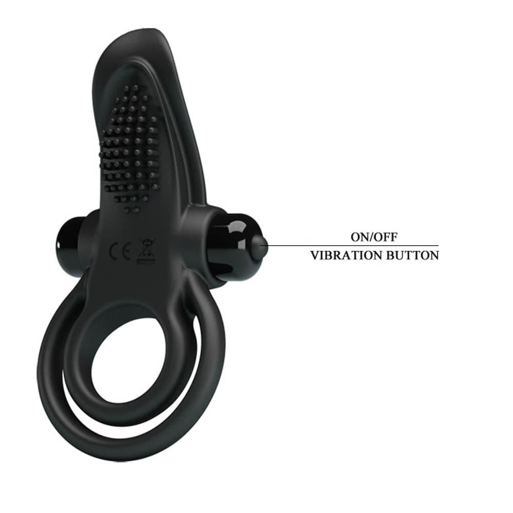 Pretty Love Vibrant – Titreşimli Silikon Penis Halkası (Siyah)