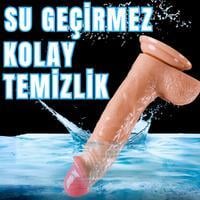 UNIQUE Realistik Dokuda Kalın Damarlı Dildo Vantuzlu Gerçekçi Yapay Penis 21 CM