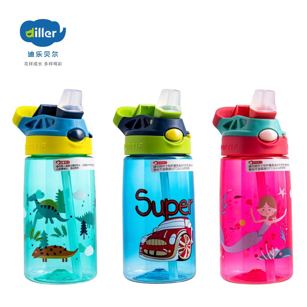 DİLLER 500 ML SİLİKON PİPETLİ TRITAN SU MATARASI