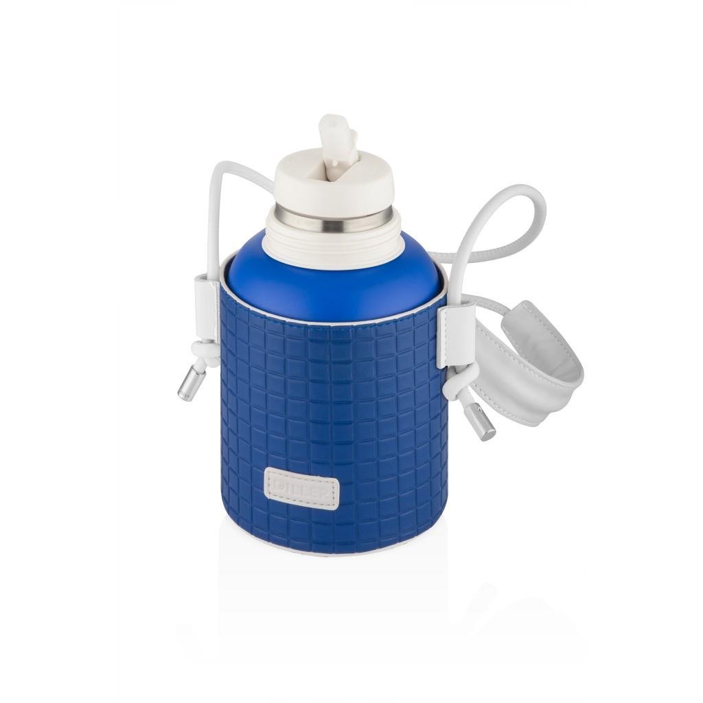 DILLER 650 ML DERİ KILIFLI VE BOYUN ASKILI PASLANMAZ ÇELİK TERMOS