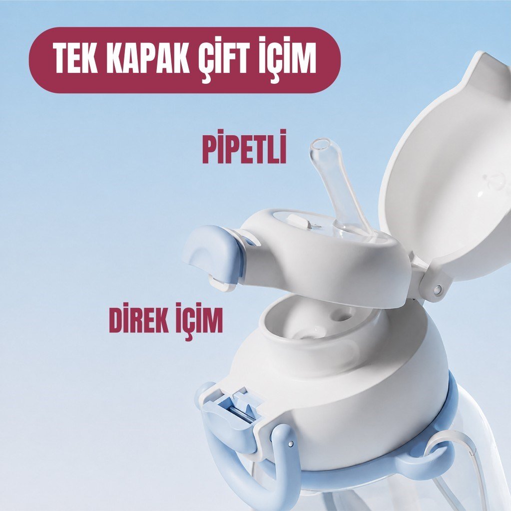 DILLER 650 ML SEVİMLİ HAYVAN FİGÜRLÜ TRITAN SU MATARASI