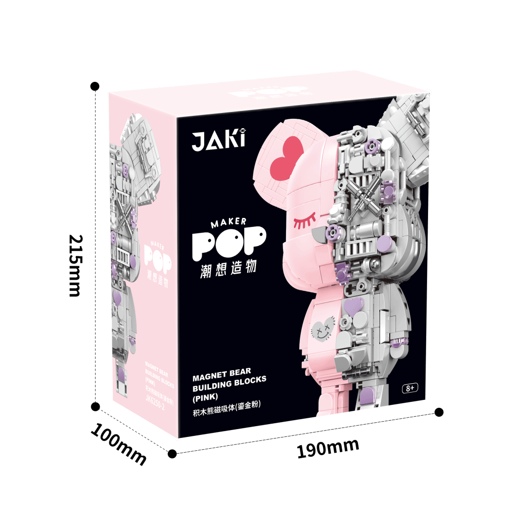 JAKİ MAKER POP MIKNATIS AYI PEMBE 546 PARÇA BLOCK OYUNCAK
