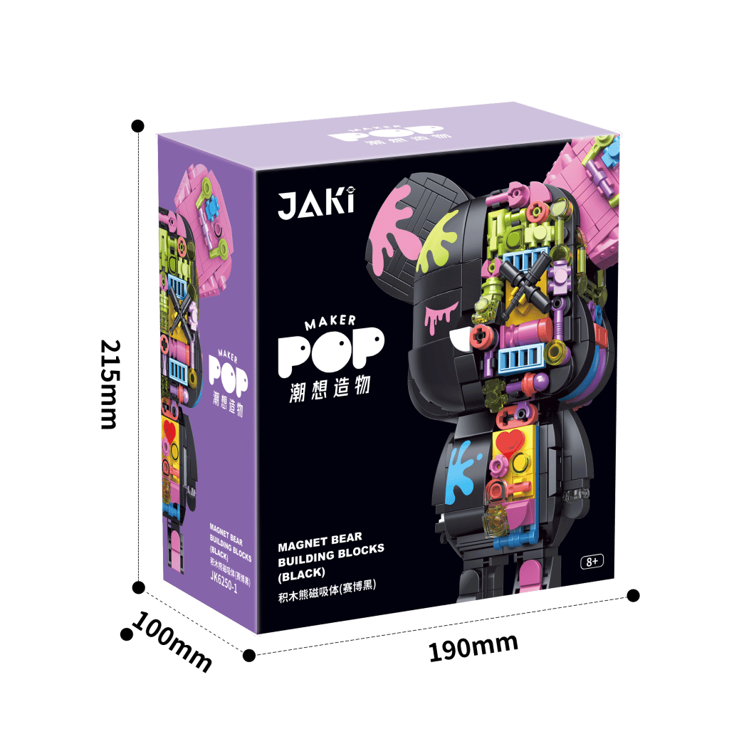 JAKİ MAKER POP MIKNATIS AYI SİYAH 546 PARÇA BLOCK OYUNCAK