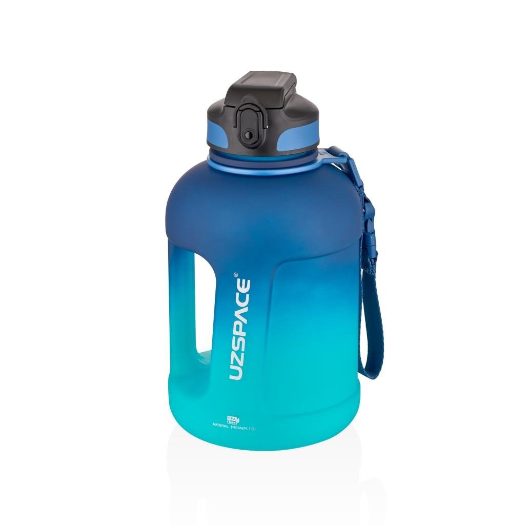 UZSPACE 1700 ML ÇİFT RENK PİPETLİ TAŞIMA ASKILI KULPLU SOFT-TOUCH TRİTAN SU MATARASI