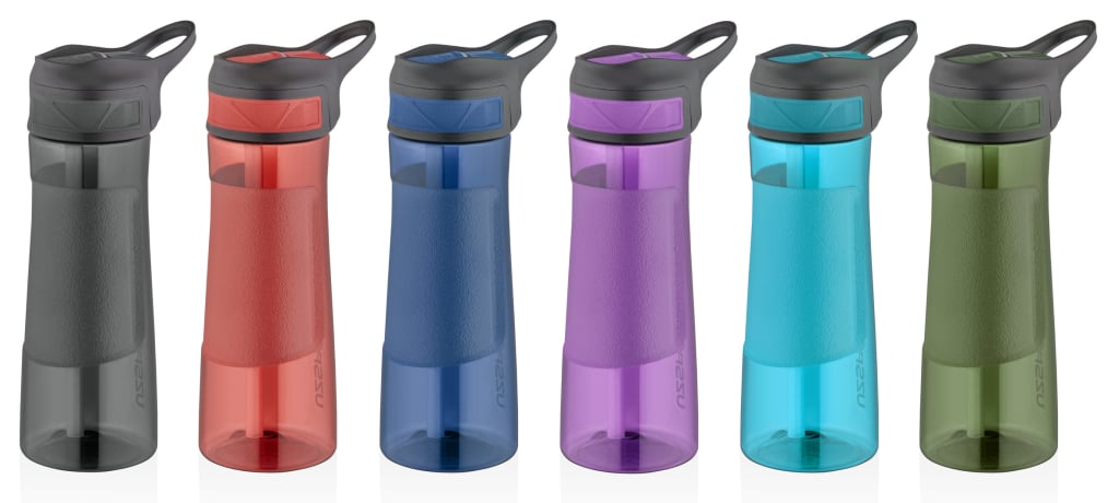 UZSPACE 670 ML PİPETLİ TRİTAN SU MATARASI