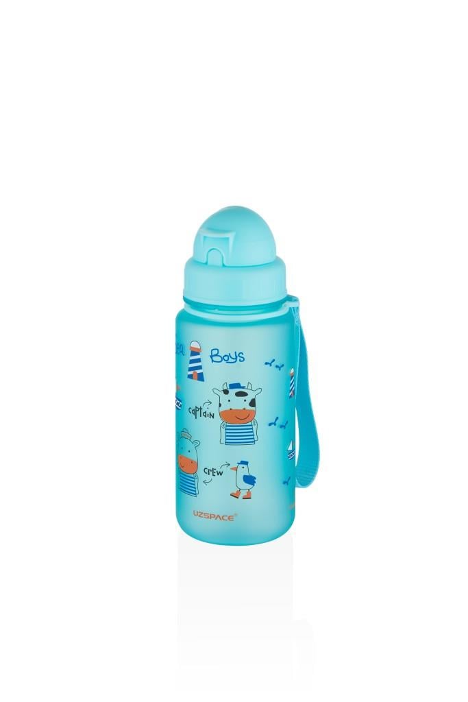 UZSPACE SEVİMLİ HAYVAN DESENLİ SOFT-TOUCH 400 ML TRITAN SU MATARASI