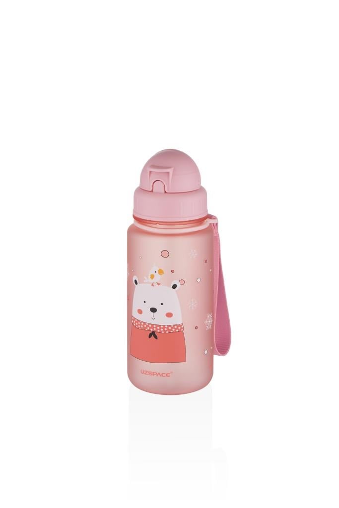 UZSPACE SEVİMLİ HAYVAN DESENLİ SOFT-TOUCH 400 ML TRITAN SU MATARASI