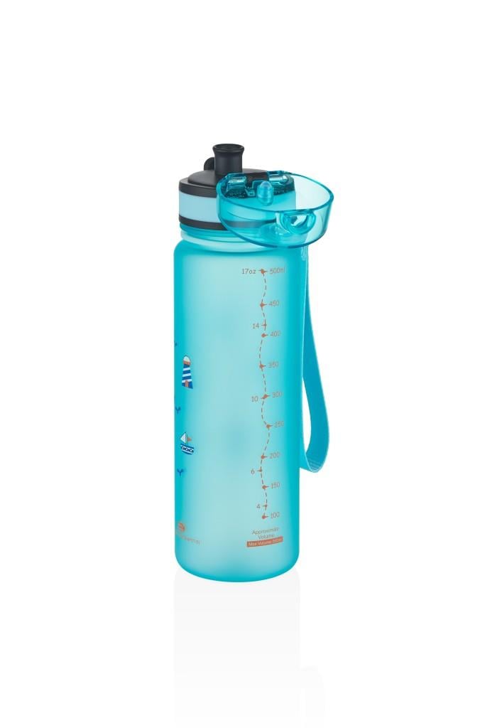 UZSPACE SEVİMLİ HAYVAN DESENLİ SOFT-TOUCH 500 ML TRITAN SU MATARASI