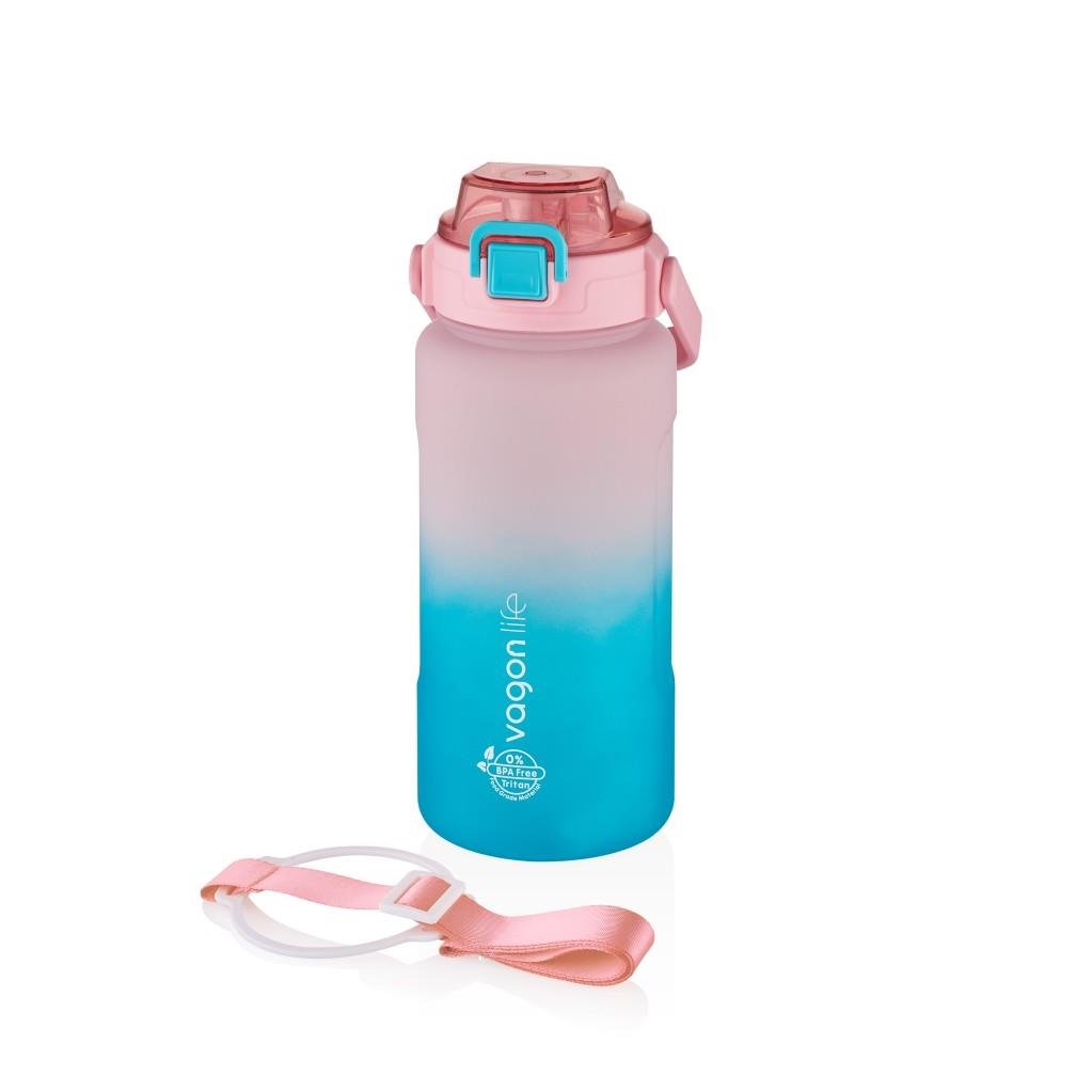 VAGONLİFE TRITAN 1500 ML ÇİFT RENK SOFT-TOUCH MOTİVASYON SU MATARASI