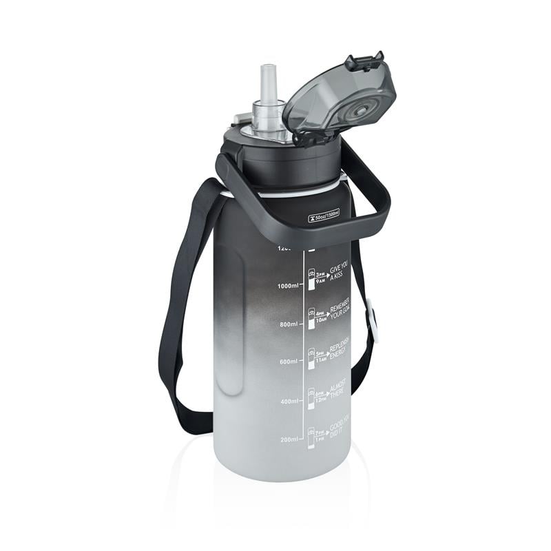 VAGONLİFE TRITAN 1500 ML ÇİFT RENK SOFT-TOUCH MOTİVASYON SU MATARASI