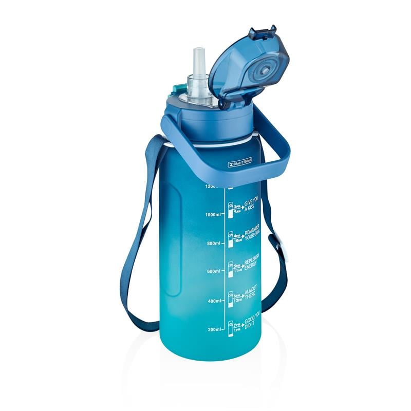 VAGONLİFE TRITAN 1500 ML ÇİFT RENK SOFT-TOUCH MOTİVASYON SU MATARASI