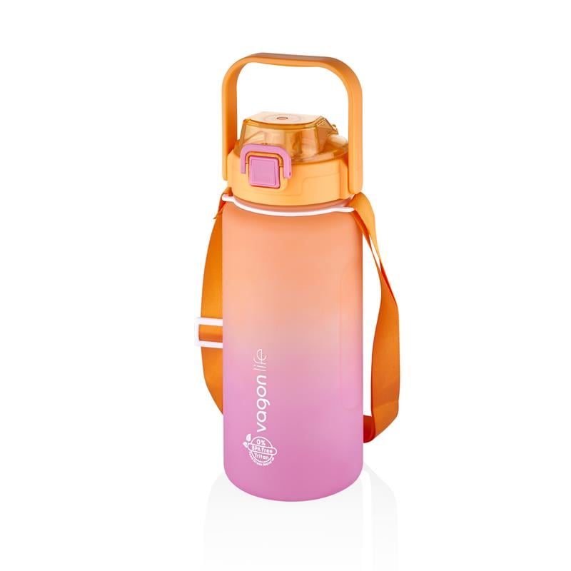 VAGONLİFE TRITAN 1500 ML ÇİFT RENK SOFT-TOUCH MOTİVASYON SU MATARASI