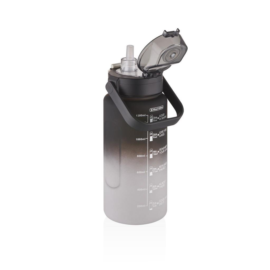 VAGONLİFE TRITAN 1500 ML ÇİFT RENK SOFT-TOUCH MOTİVASYON SU MATARASI