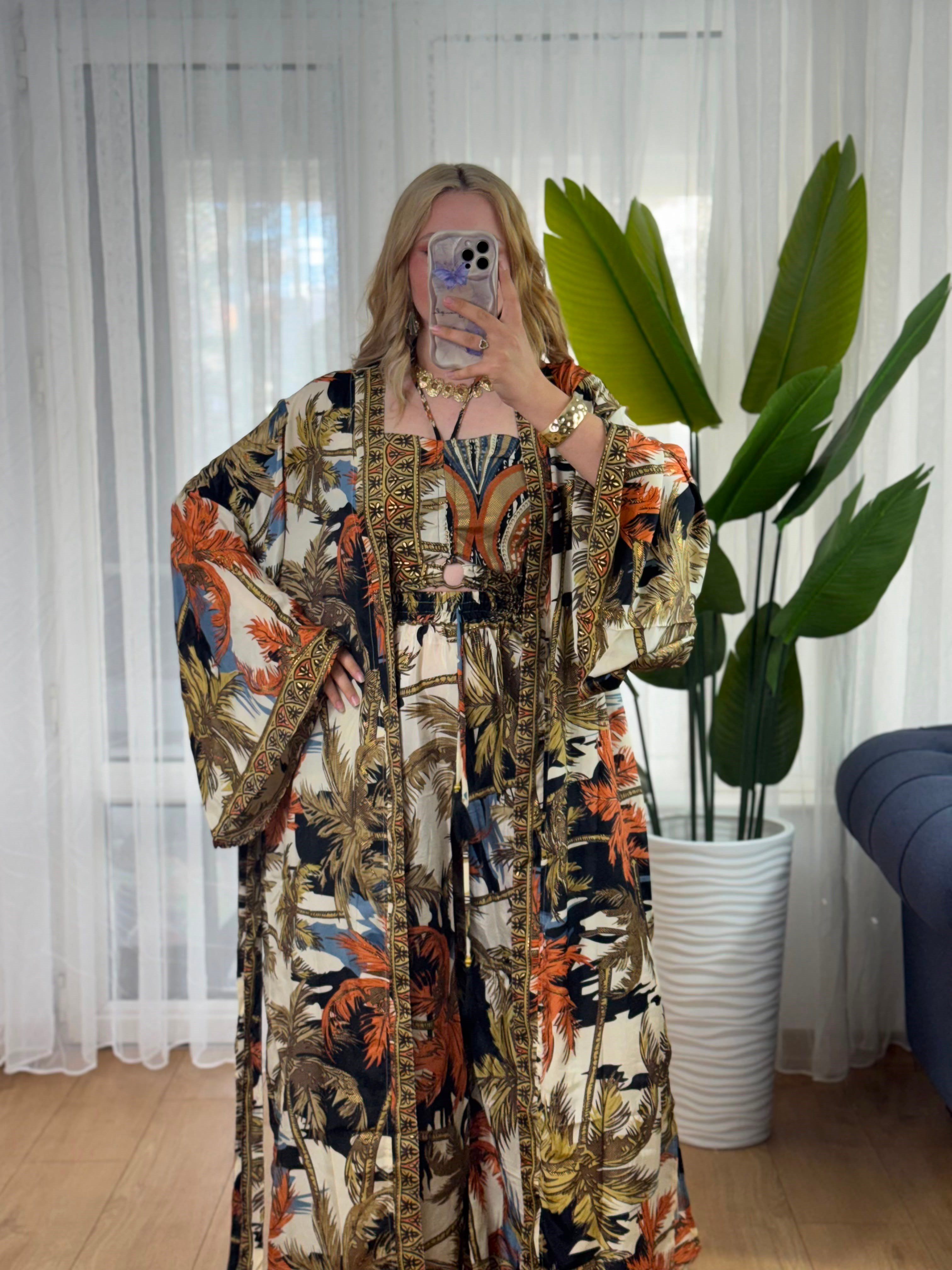 İpek 3 lü kimono set -11