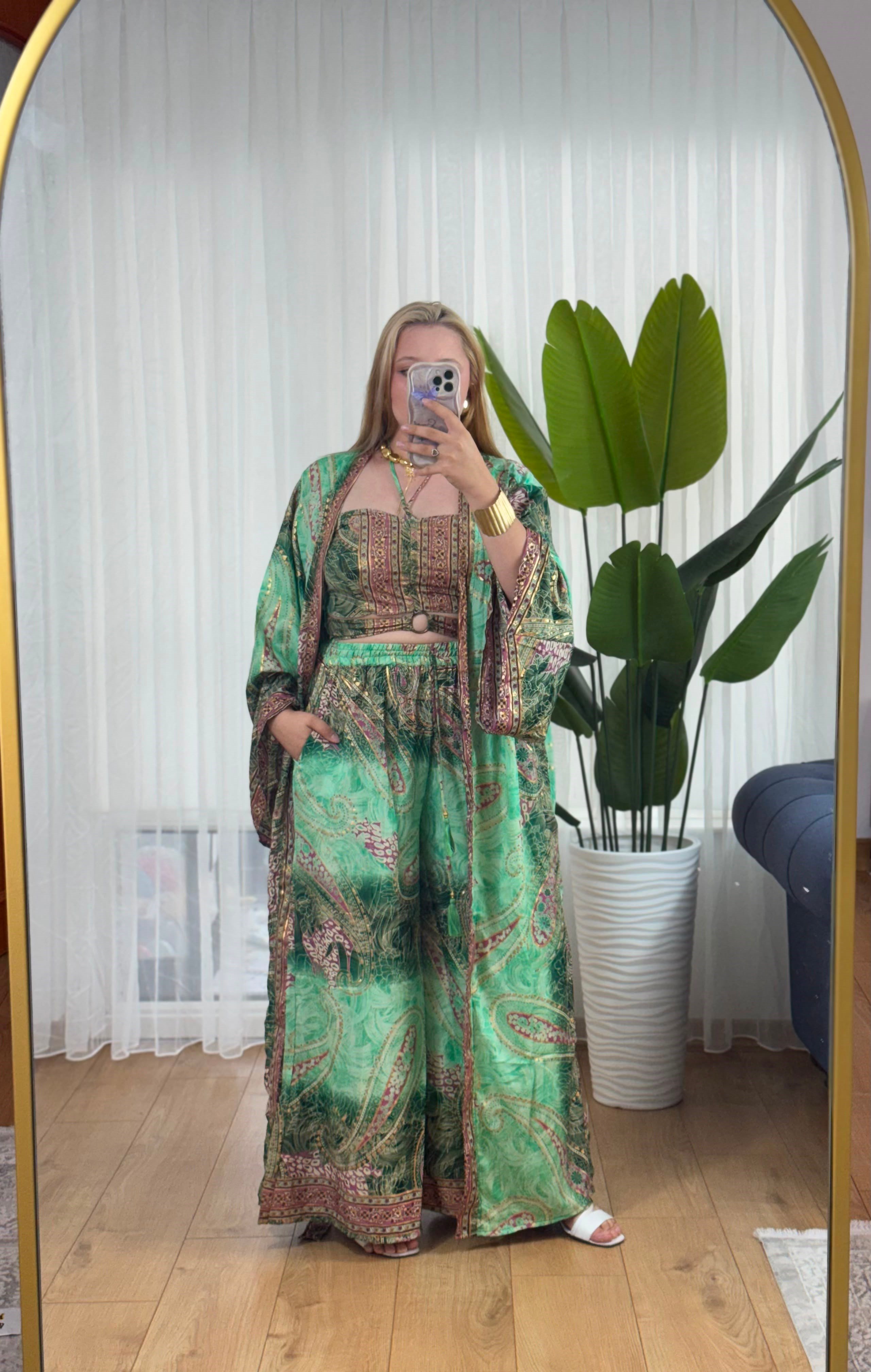 İpek 3 lü kimono set -15