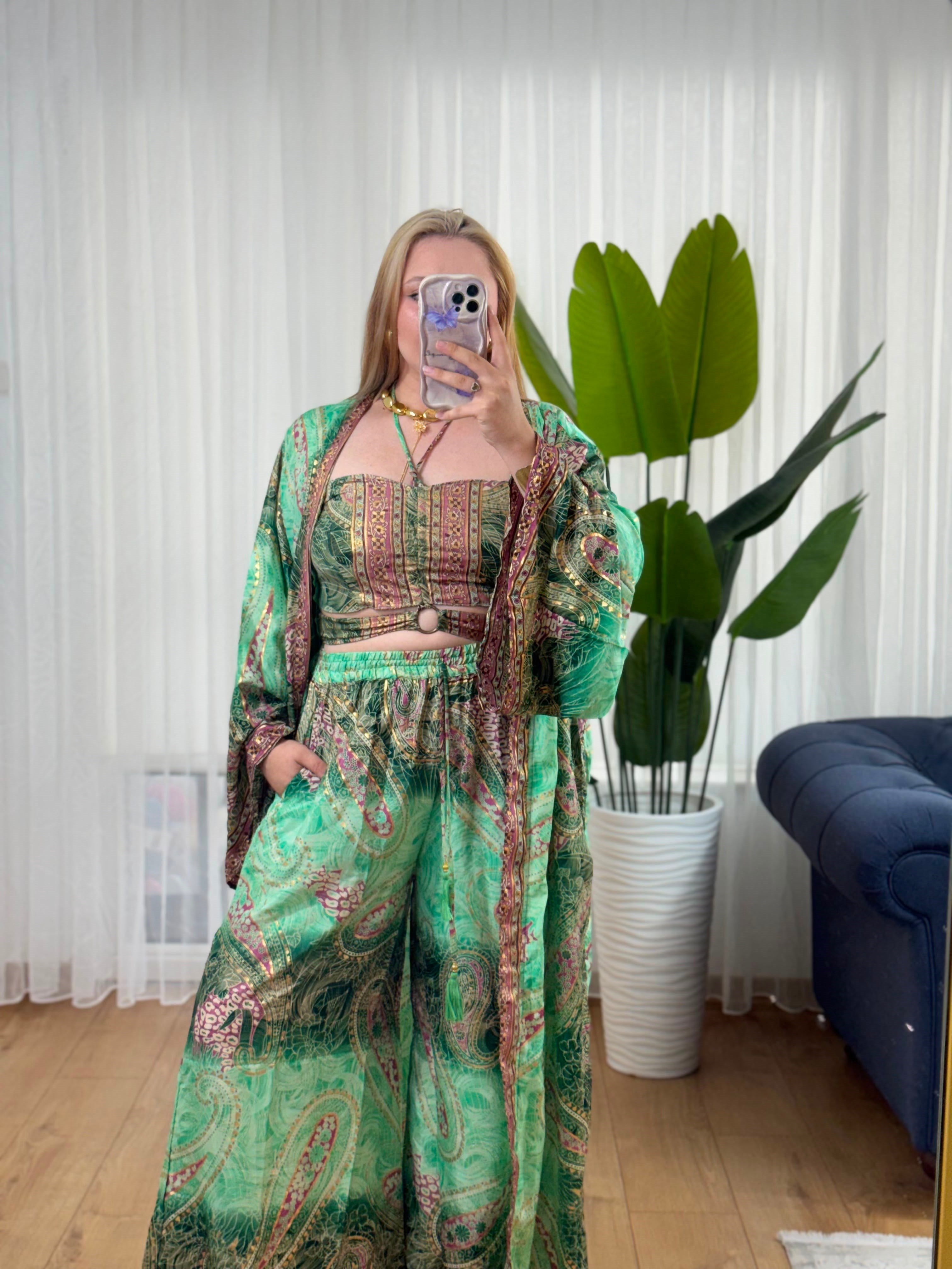 İpek 3 lü kimono set -15