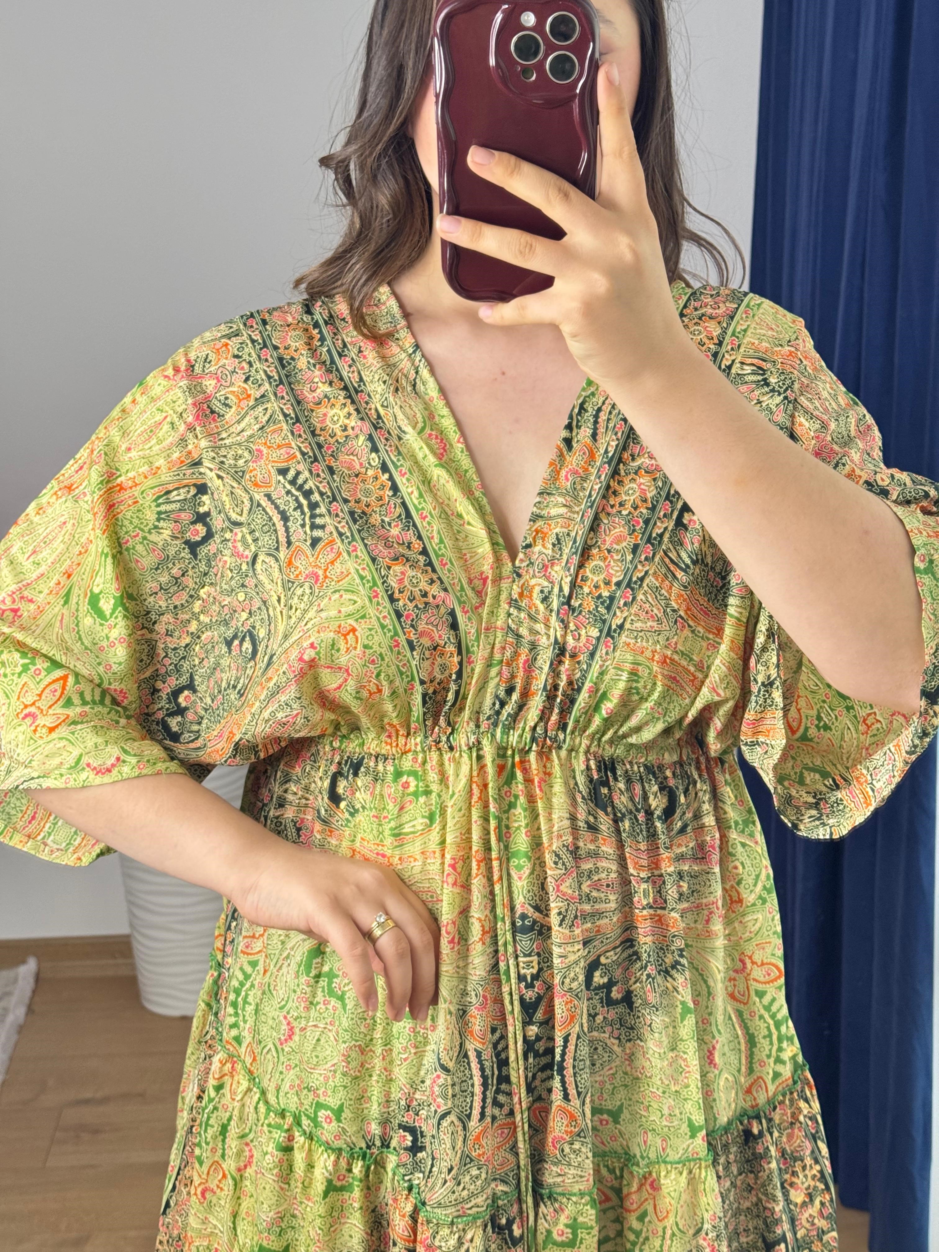 ipek kumaş kaftan elbise-1010