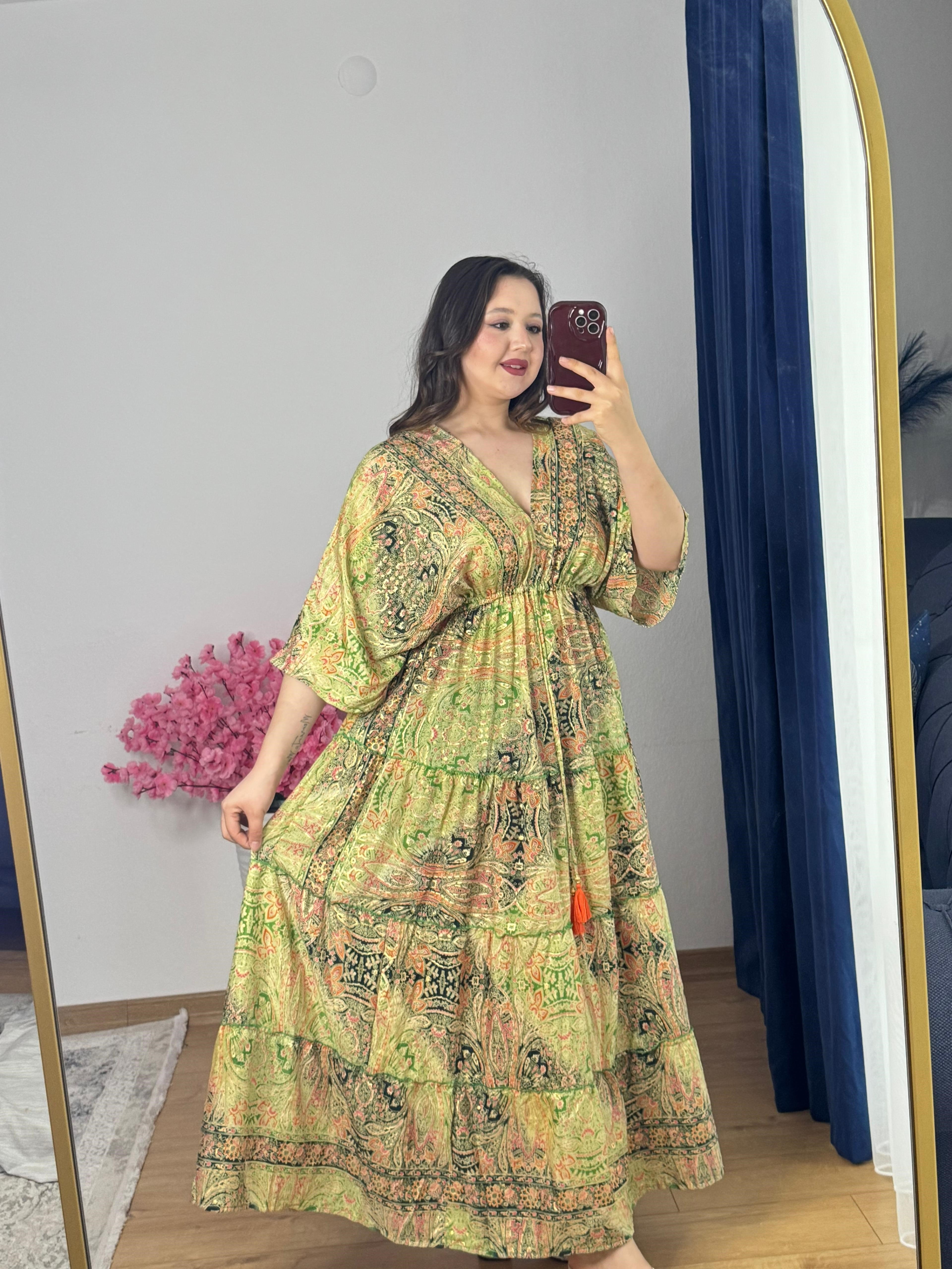 ipek kumaş kaftan elbise-1010